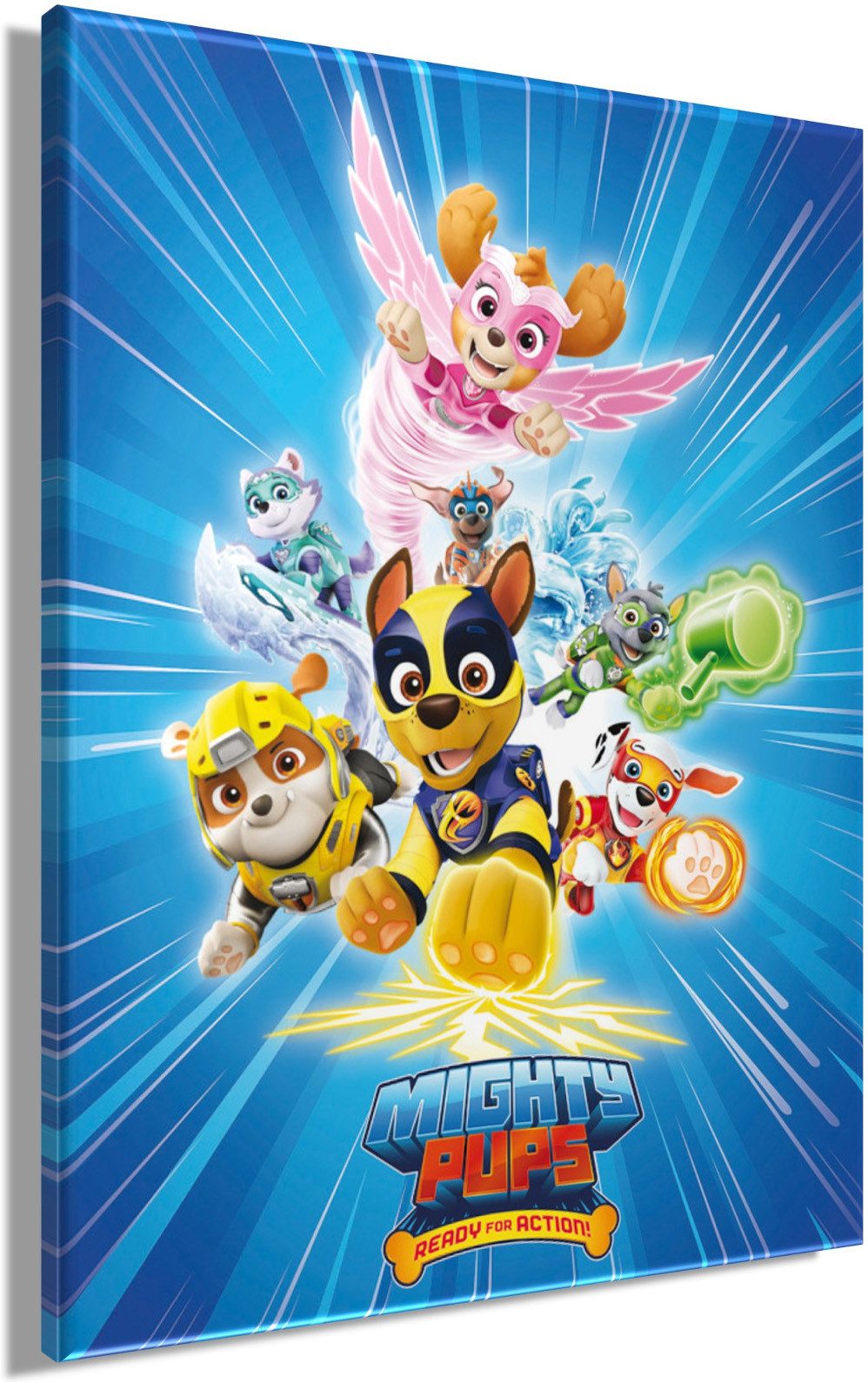Bönninghoff Leinwandbild Wandbild MIGHTY PUPS PAW PATROL 46x61 cm – Leinwandbild Keilrahmen, Cartoon, Hunde, Kinder, Paw Patrol, Serien, Tiere (1 St), auf Keilr – Bild 3 von 5
