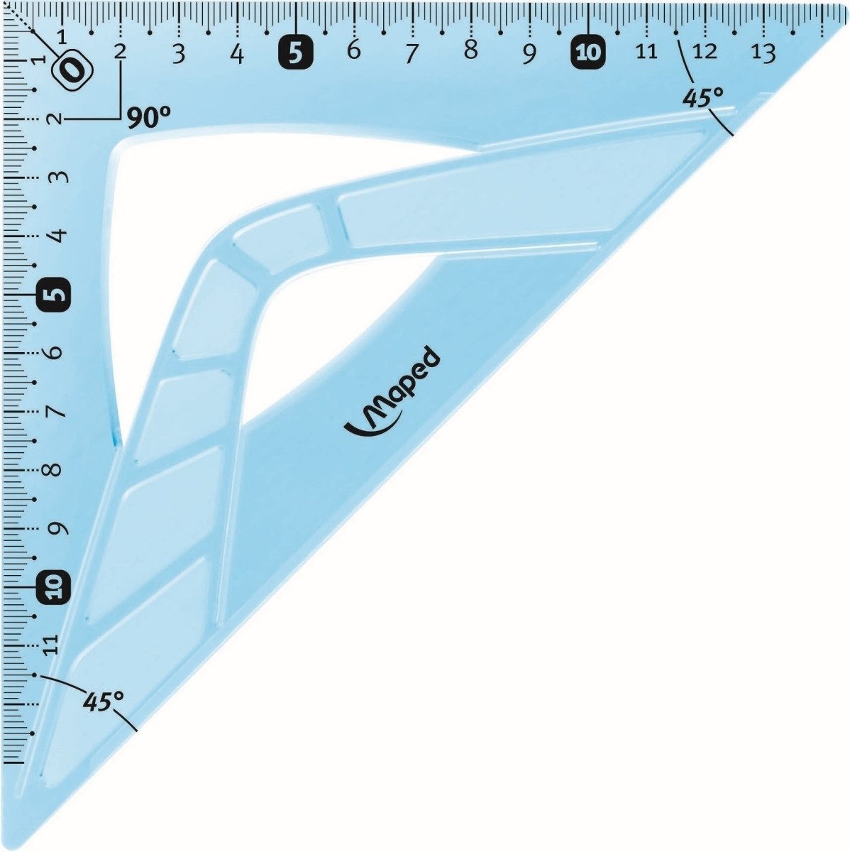 MAPED Geodreieck Zeichendreieck 45 Grad Flex 21cm farbig sortiert Blister