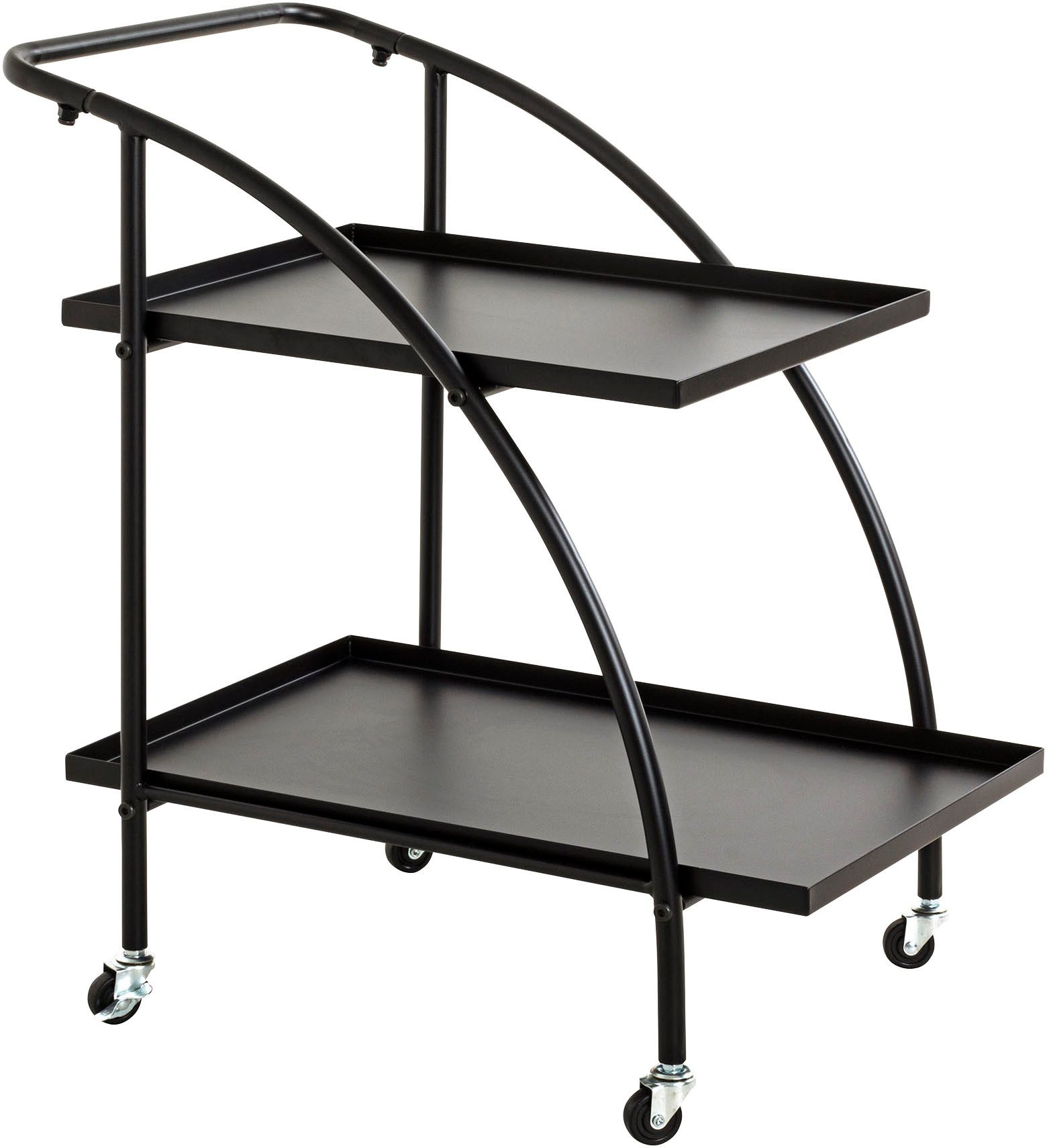 HAKU Servierwagen Dinett, Kaffeetisch, Küchenwagen, Serviertisch, Teewagen, Trolley, (1 St), rechteckig - aus Metall Schwarz B/T/H 68/42/71 cm