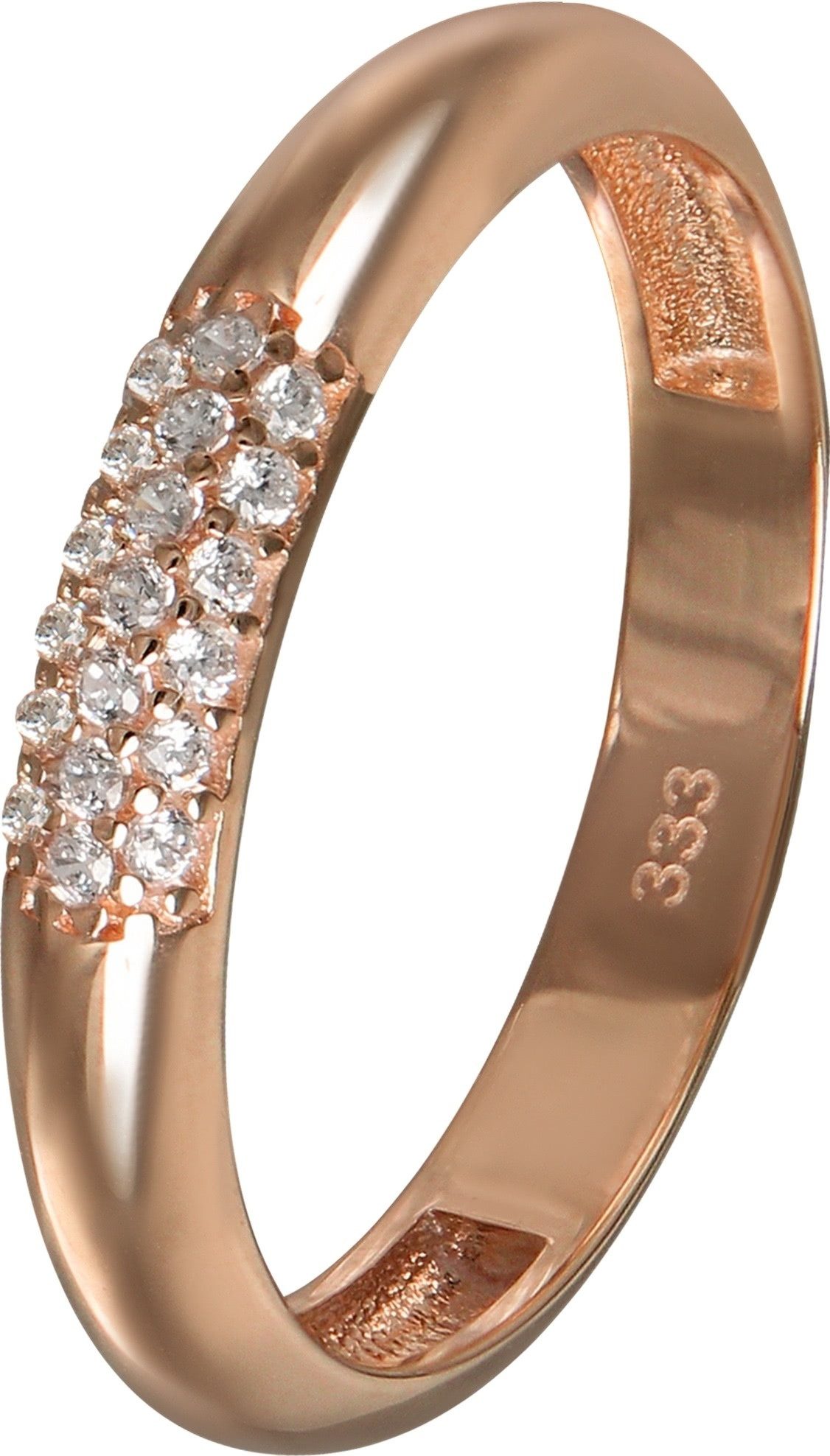 GoldDream Goldring GoldDream Gold Ring 3-reihig Zirkonia (Fingerring), Damen Ring 3-reihig Zirkonia, 56 (17,8), 333 Rosegold - 8 Karat, rose