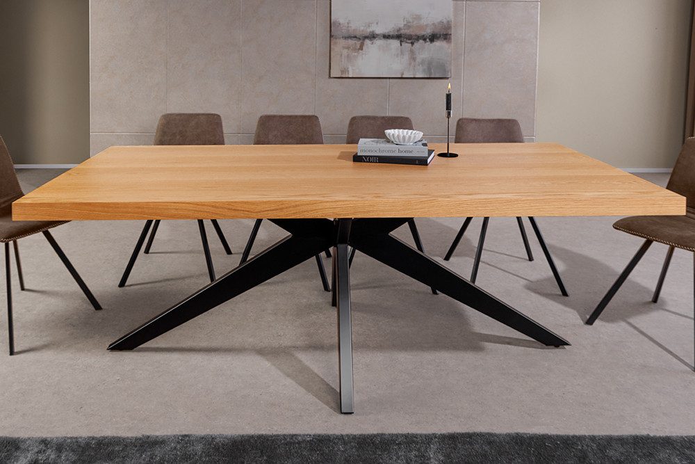 riess-ambiente Esstisch ZEUS 200cm natur / schwarz - Eiche, Metall, Sternge günstig online kaufen