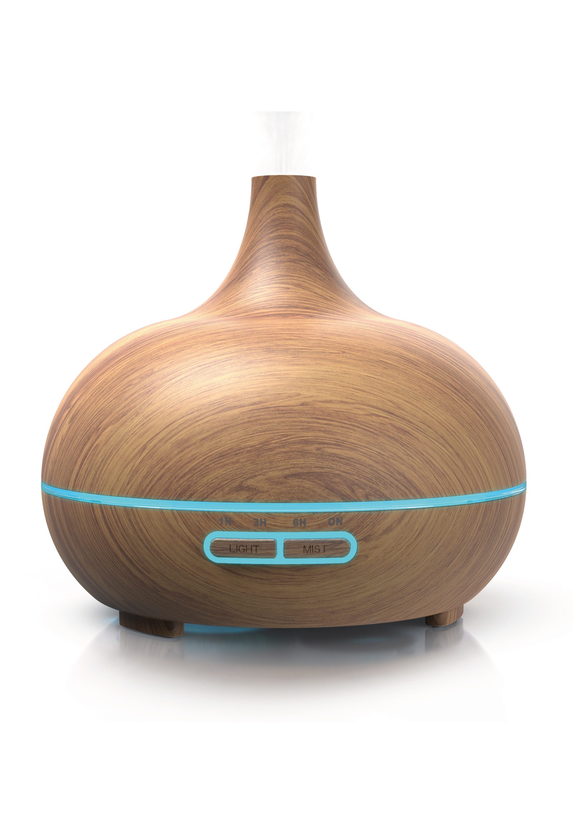 Diffuser Ultraschall LED Aroma Diffusor 300ml, Luftbefeuchter, Holzdekor, Timer