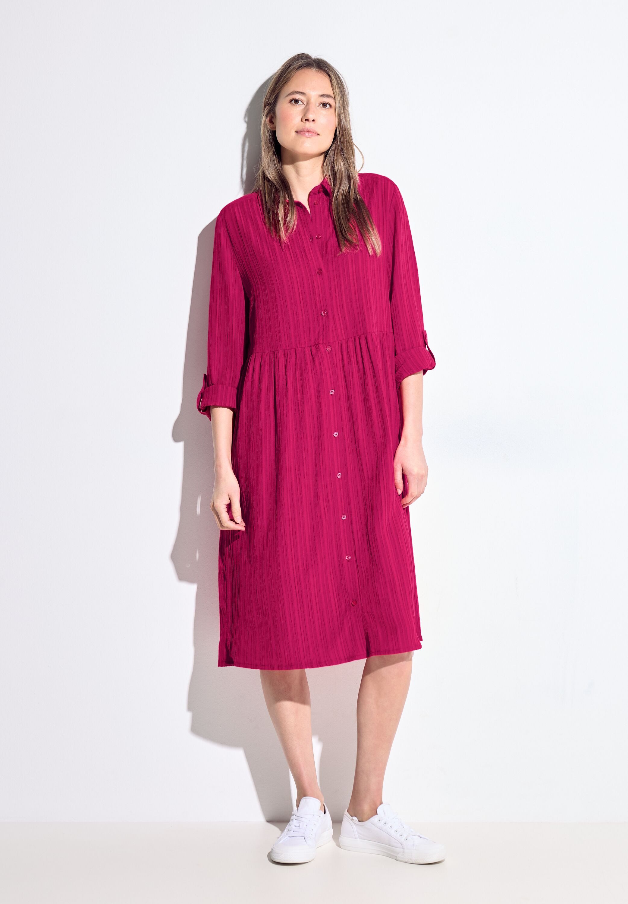 CECIL Blusenkleid mit Streifen-Struktur günstig online kaufen