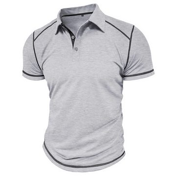 FIDDY T-Shirt Herren Kurzarm-T-Shirt mit Rundhalsausschnitt für Herren-Henleyshirt