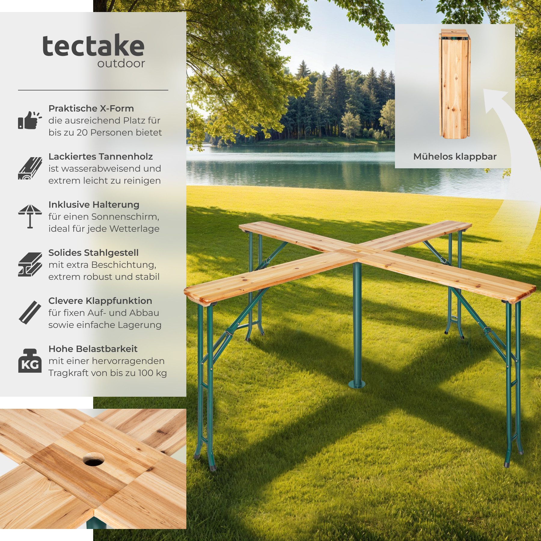 tectake Stehtisch Bistrotisch Quattro klappbar (1-St., günstig online kaufen
