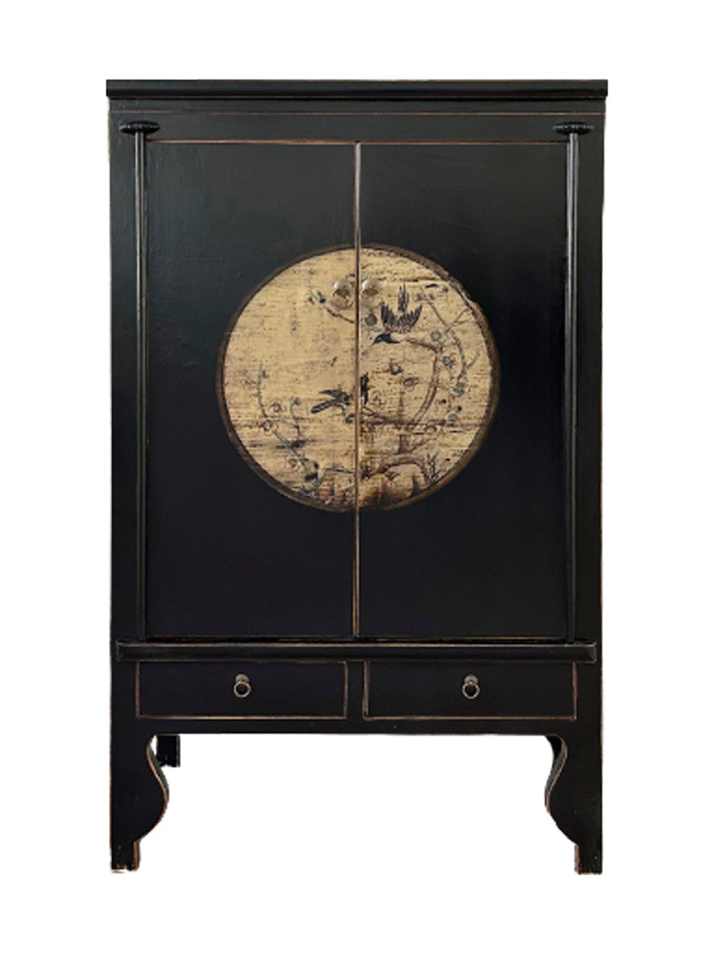 OPIUM OUTLET Drehtürenschrank Schrank Kommode Möbel chinesisch asiatisch Vintage (orientalischer Asia Kleiderschrank komplett montiert) Hochzeitsschrank China