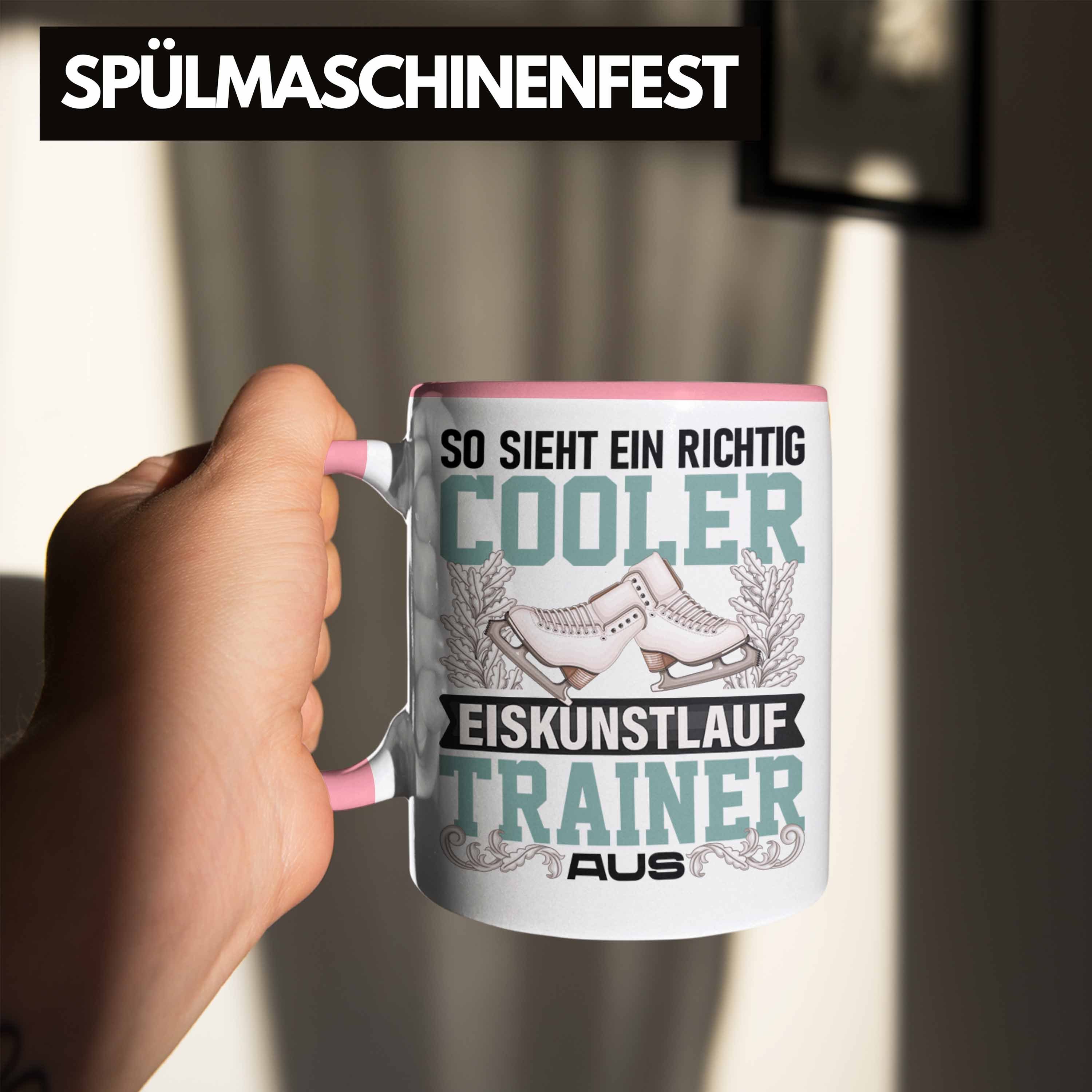 Geschenkidee Trendation Eiskunstläufer Eiskunstlauf Tasse Geschenk Traine Trainer Rosa Tasse