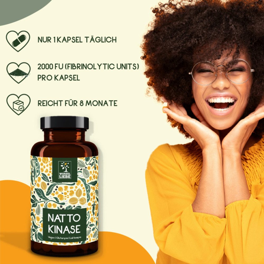 WURZELLIEBE Nattokinase 100 mg & 20.000 FU/g Kapseln, 240 St., 66 g