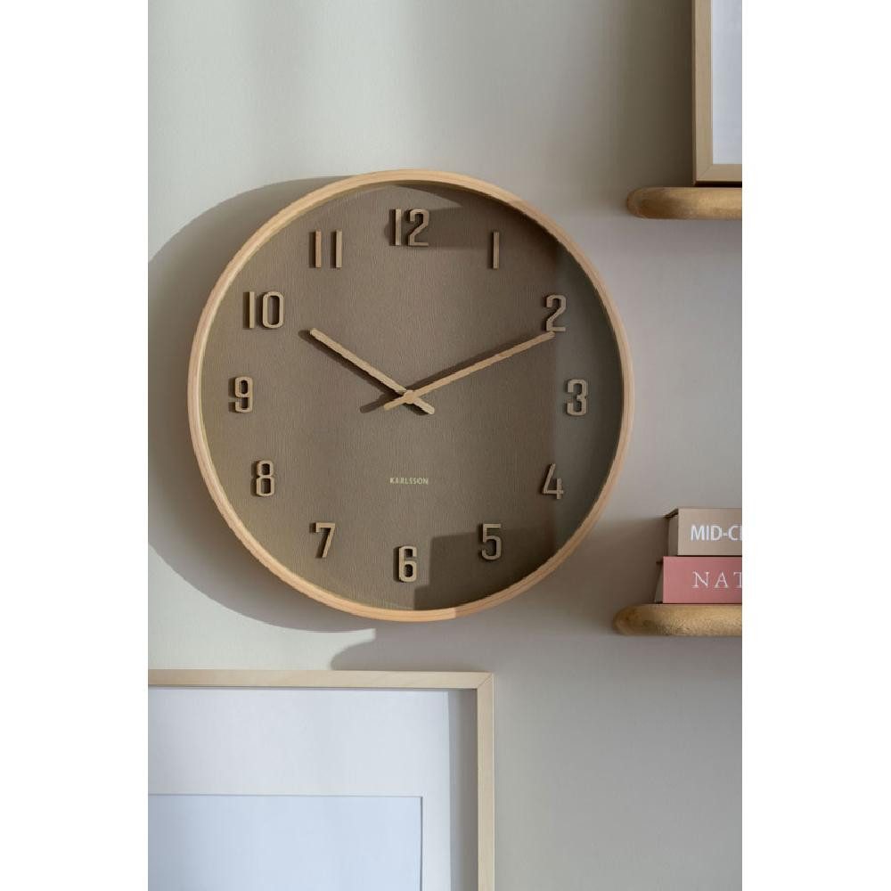Karlsson Uhr Wanduhr Nervadura Rund Holz Braun (40cm)