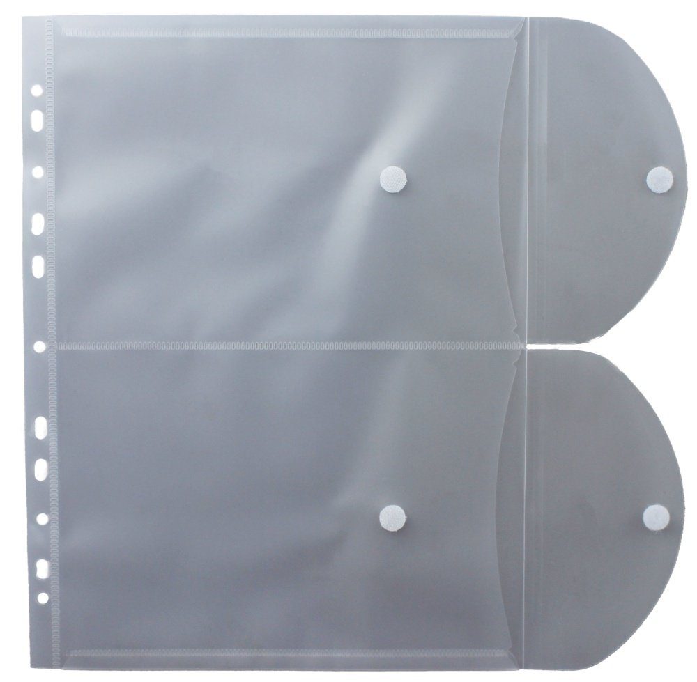 Kranholdt Organisationsmappe 5 Stück 2 Dokumententaschen A5 auf A4 aus PP, mit Klettverschluss und Abheftrand