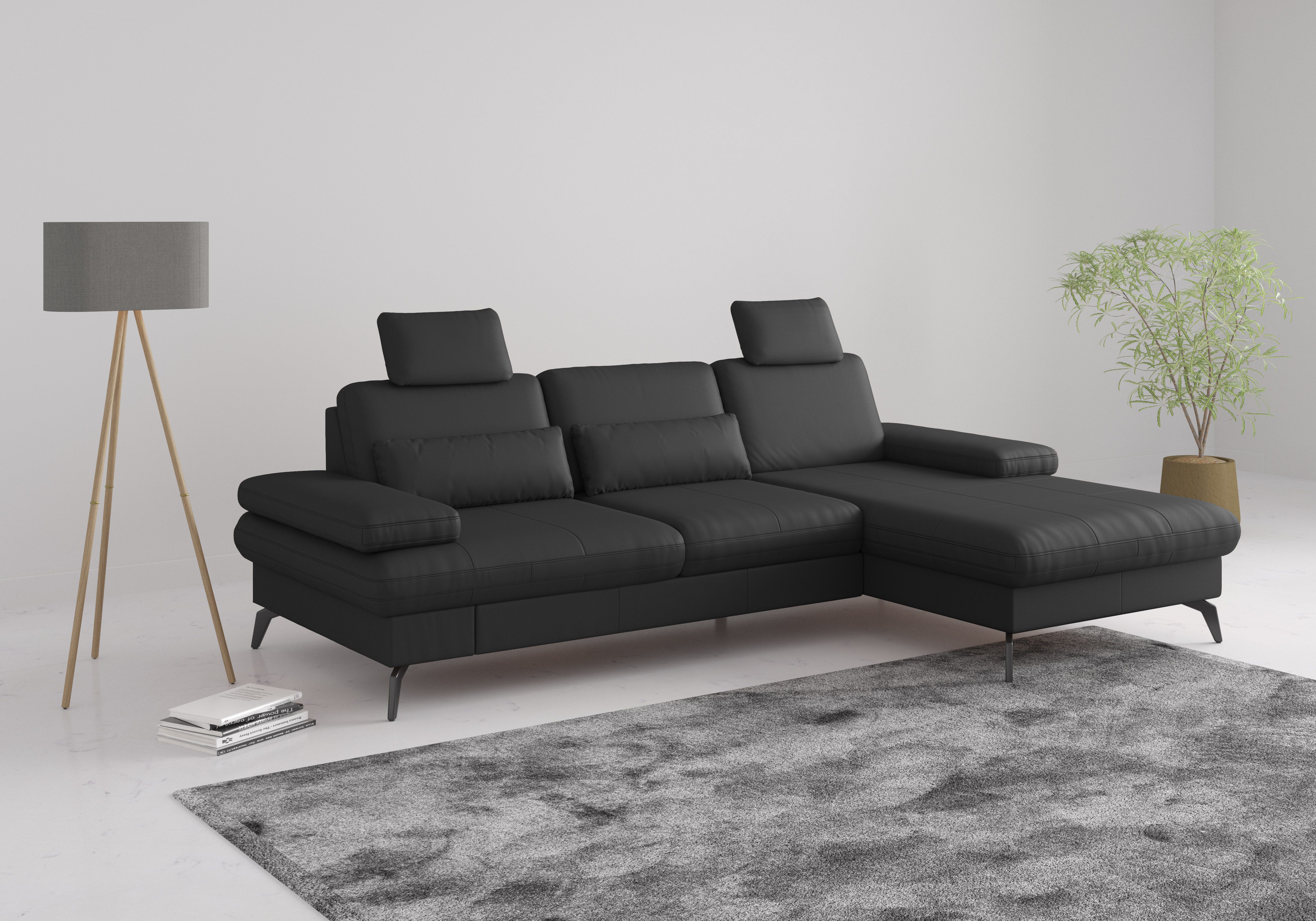 sit&more Ecksofa Morris L-Form, inkl. Sitztiefenverstellung, wahlweise mit Armteilverstellung, Bettfunktion & Bettkasten