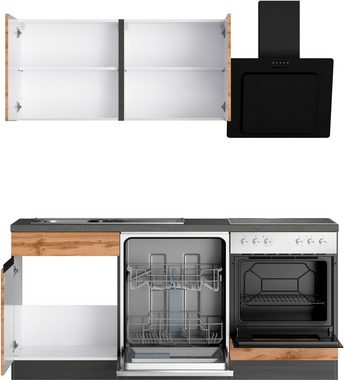 Kochstation Küche KS-Riesa, Stellbreite 180 cm, wahlweise mit oder ohne E-Geräte