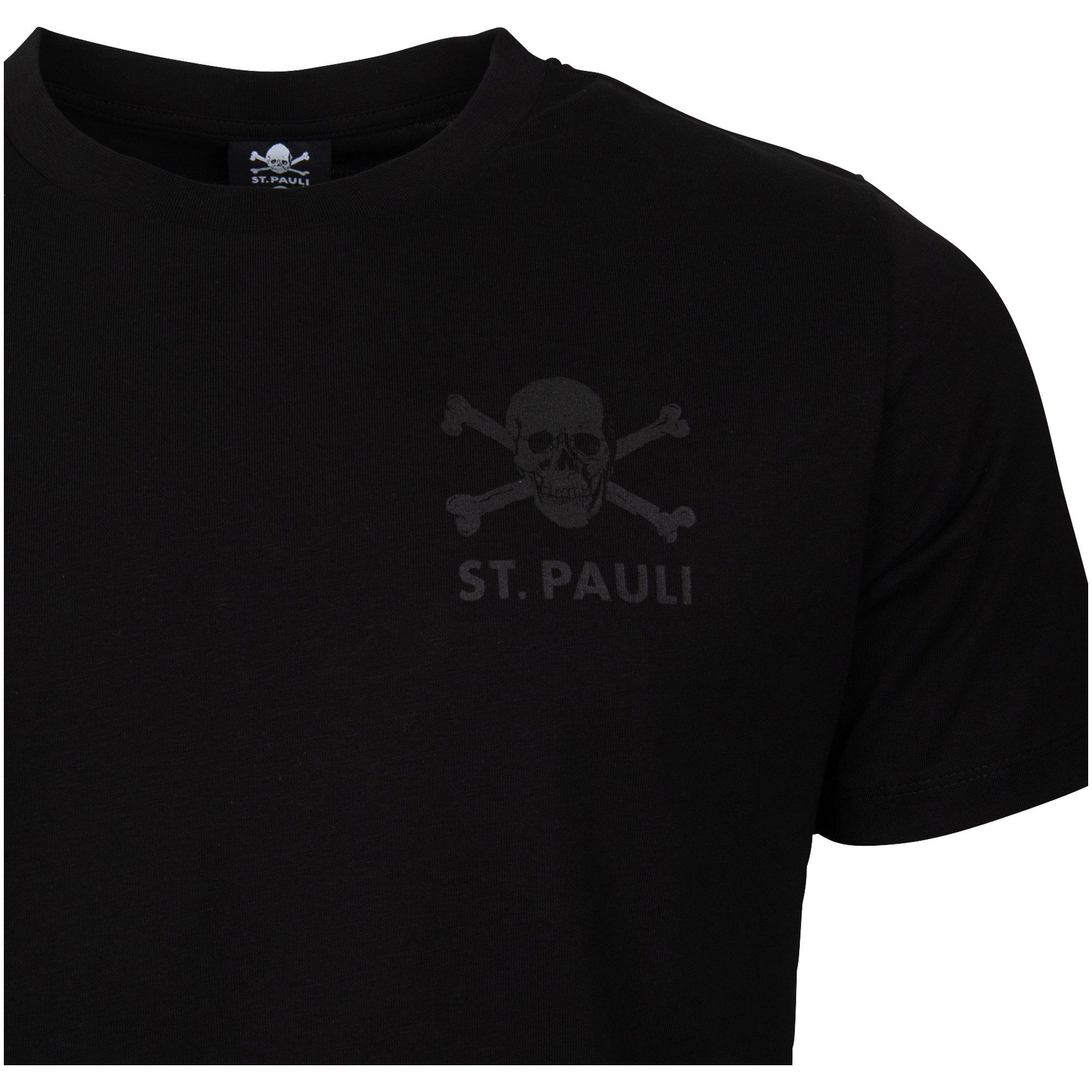 FC St. Pauli T-Shirt FC St. Pauli - T-Shirt All Black Totenkopf - schwarz