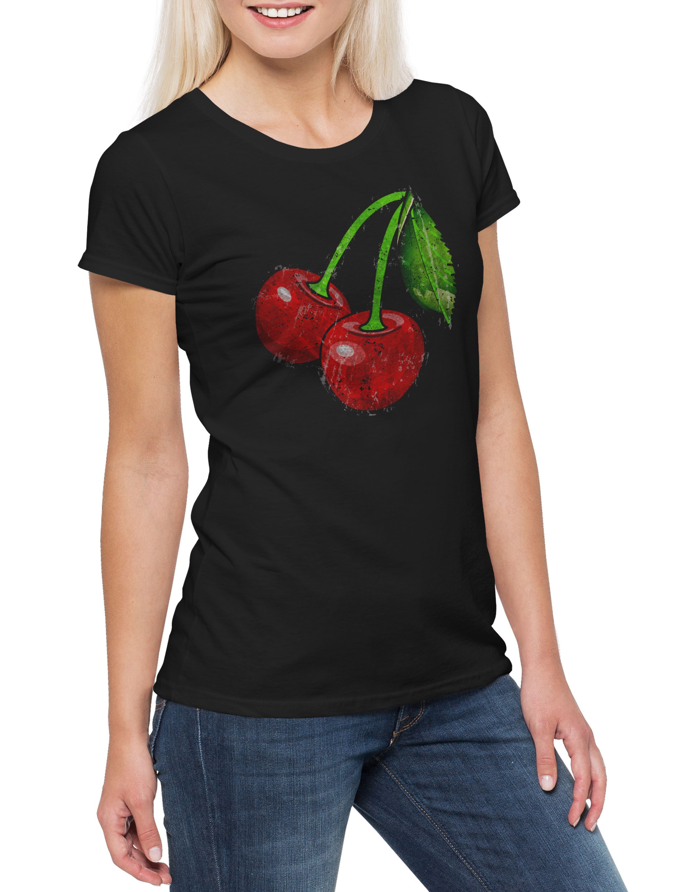 Urban Backwoods Print-Shirt Oldschool Cherries Vintage günstig online kaufen