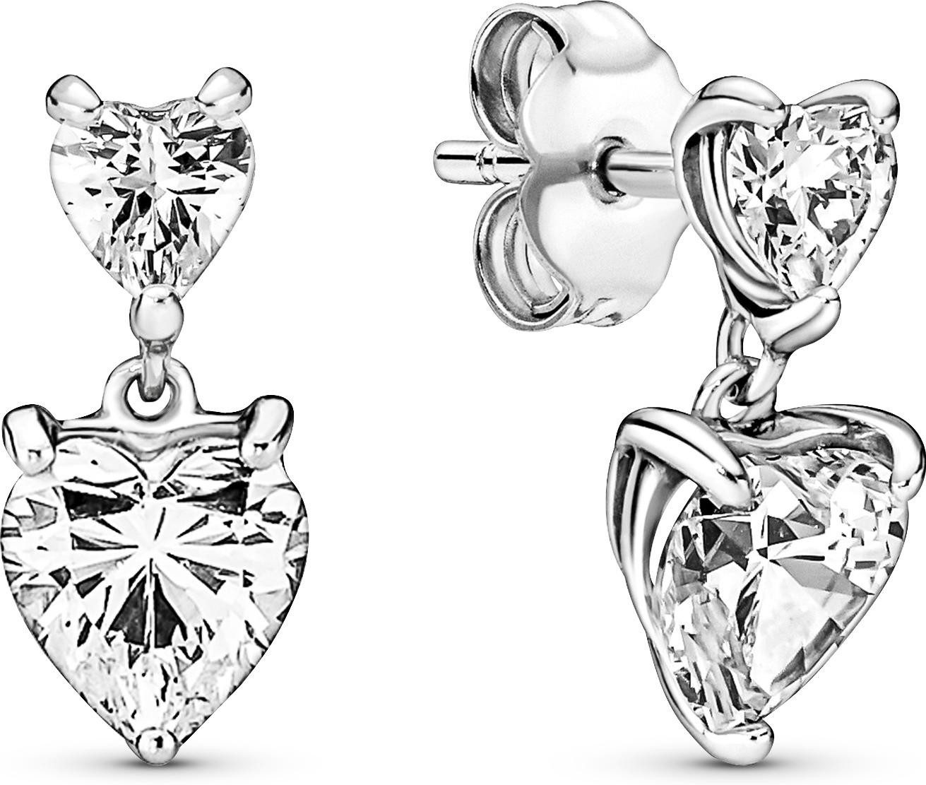 Pandora Ohrring-Set Pandora Doppelherz Funkelnde Ohrringe günstig online kaufen