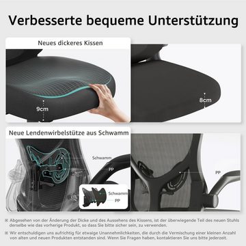 Hbada Bürostuhl (Bürostuhl ergonomisch: Schreibtischstuhl mit verstellbarem Sitz), Bürostuhl Ergonomischer Schreibtischstuhl Drehstuhl mit klappbaren