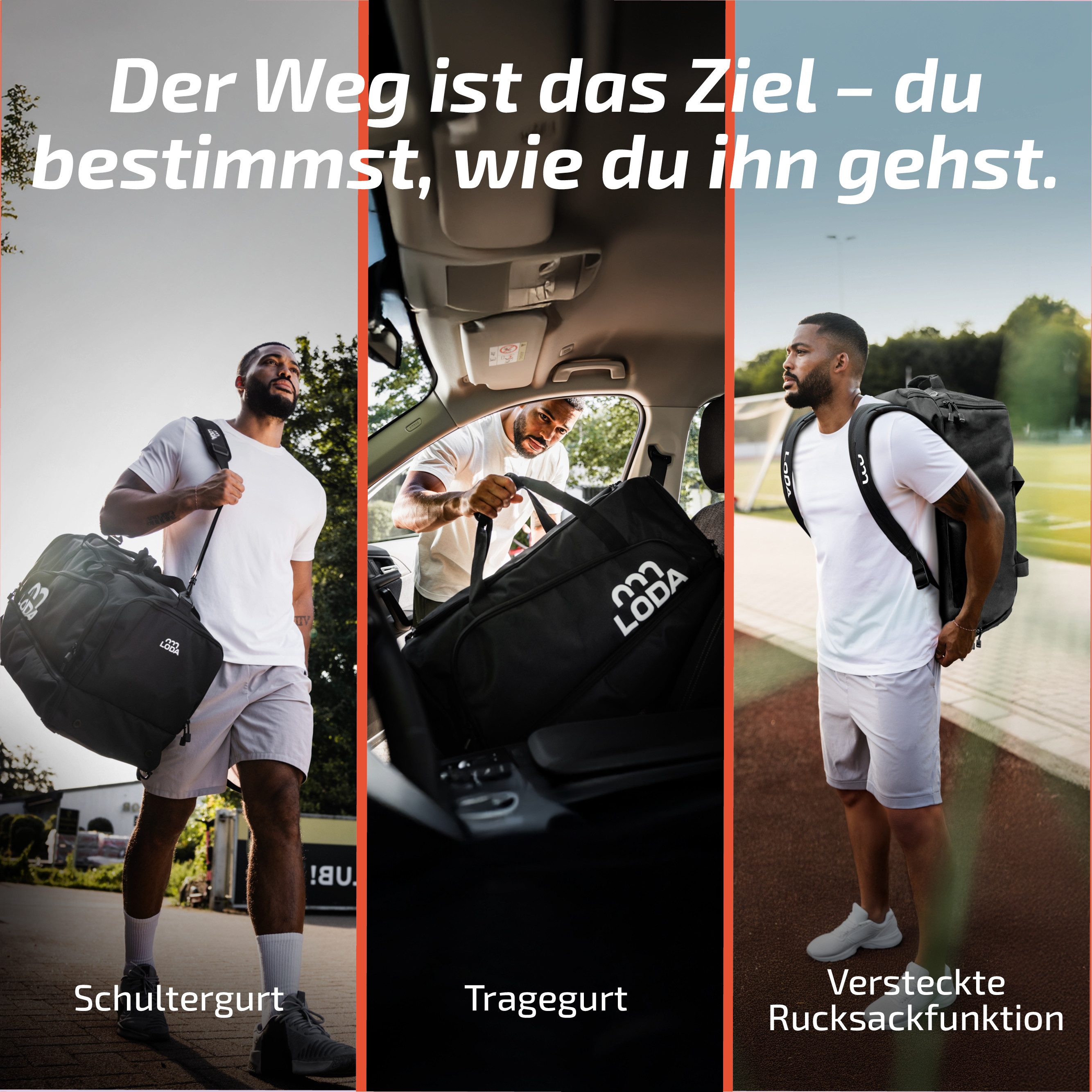 LODA sports Sporttasche team 68L - Trainingstasche mit Rucksackfunktion & Schuhfach, 65 cm (L) x 30cm (B) x 35cm (H), 68 Liter Volumen