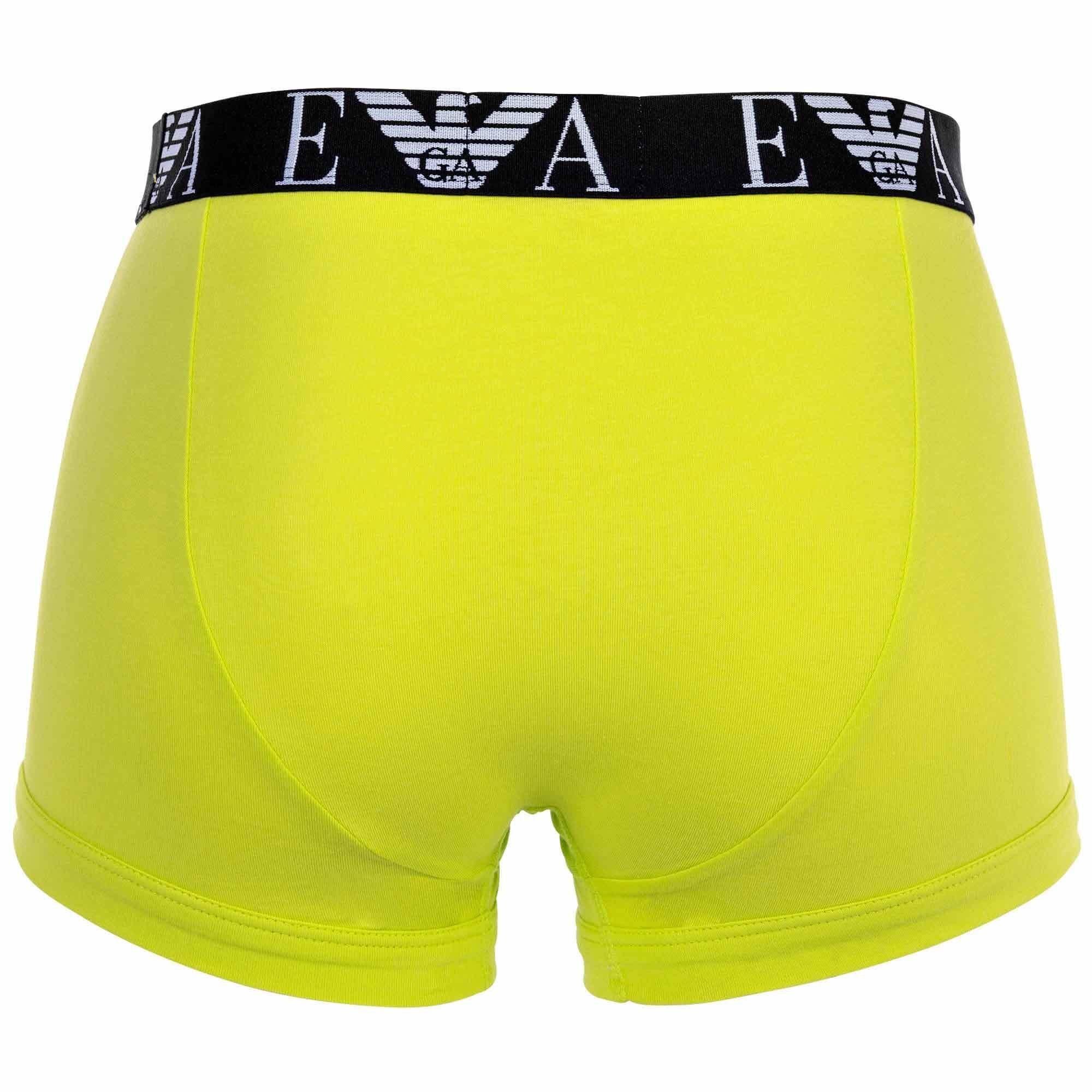 Emporio Armani Boxer Herren Boxershorts, BOLD MONOGRAM Schwarz/Hellgrün 3er Pack 