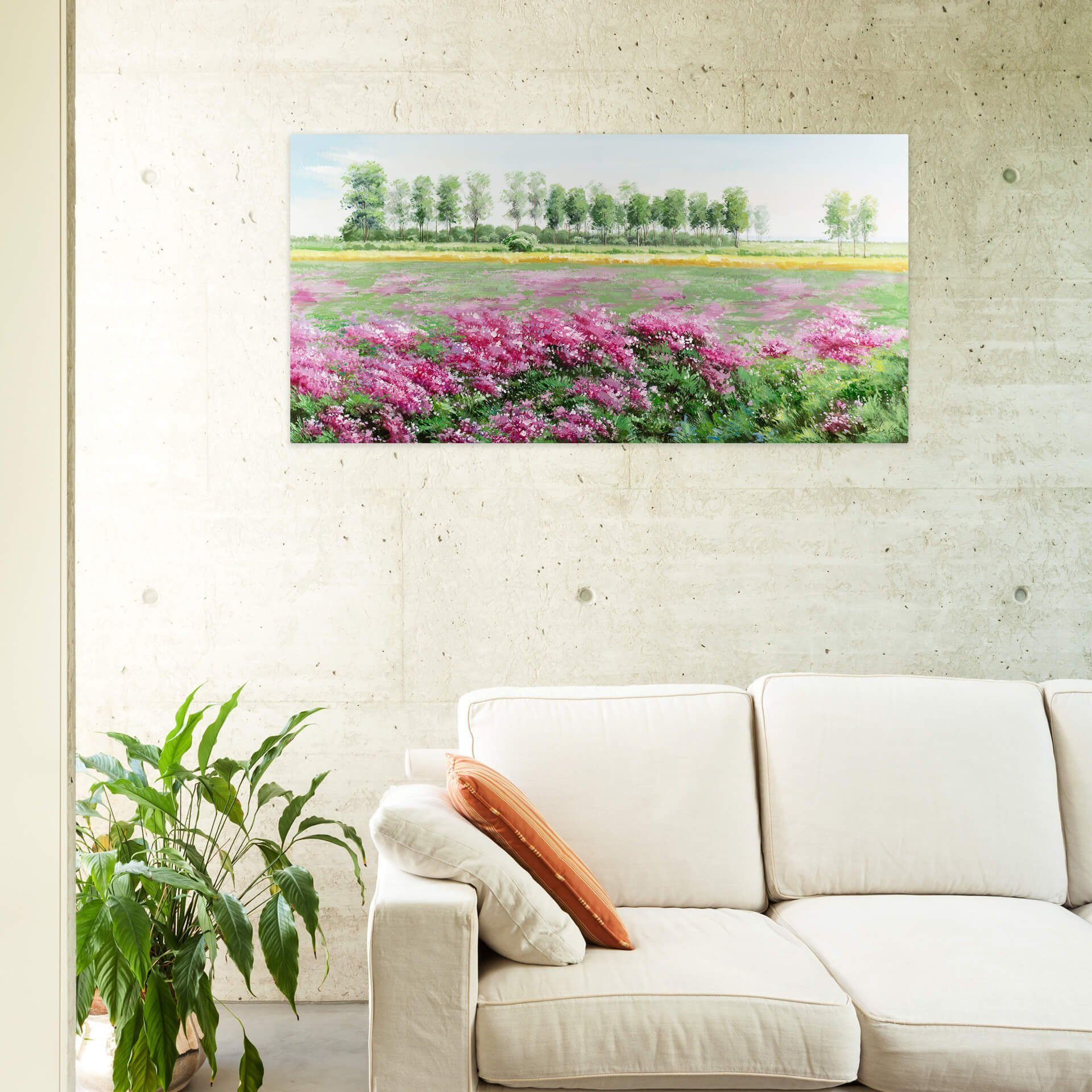 Der 120x60 Wandbild Lebens cm, KUNSTLOFT Sommer HANDGEMALT Wohnzimmer 100% Gemälde Leinwandbild meines