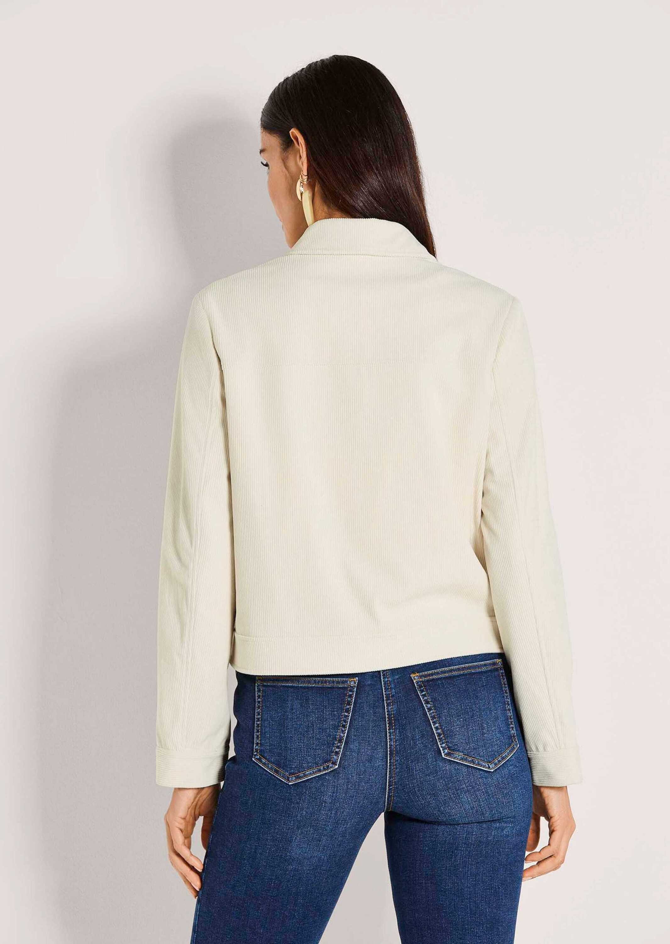 MADELEINE Outdoorjacke Kurzjacke mit Umlegekragen Freizeitjacke mit Knopfleiste, Pattentaschen und Langarm