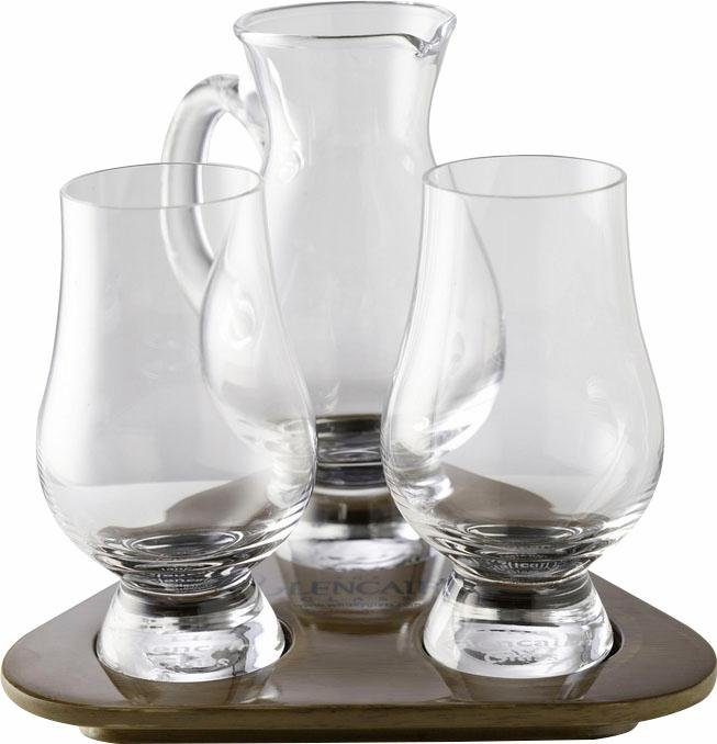 Stölzle Whiskyglas Glencairn Glass, Kristallglas, 2 Стекло, 1 Krug auf Tablett