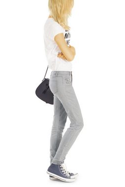 be styled Low-rise-Jeans Schmale Slim Fit Hose mit Reißverschluss-Applikationen - Damen - j75f mit Elasthan Anteil, Reißverschluss Applikationen