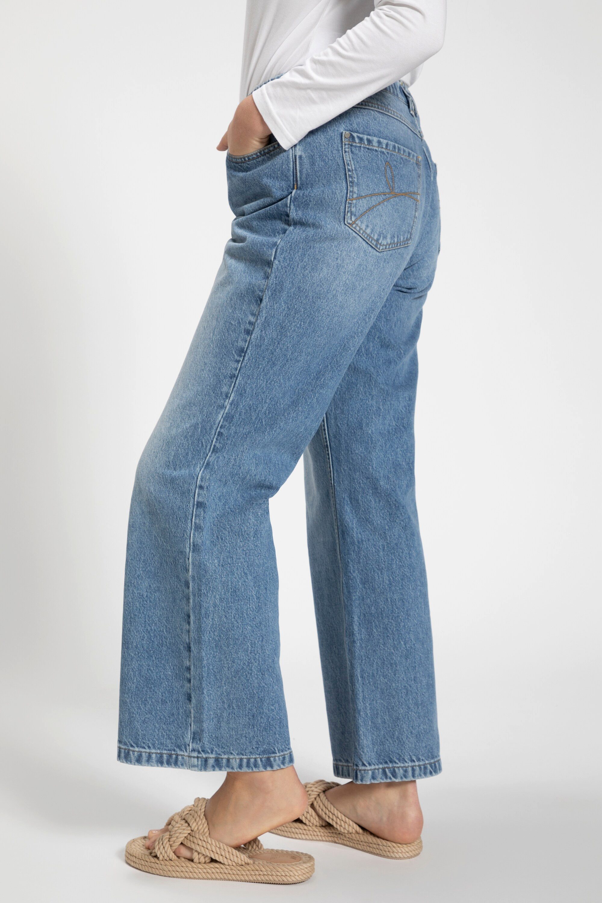 Ulla Popken Regular-fit-Jeans Marlenejeans Mary weites Bein Komfortbund Bestseller – Bild 4 von 5