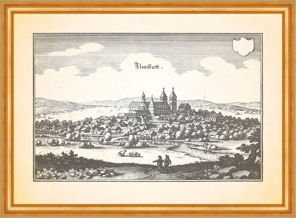 Kunstdruck Ilmstatt Ilbenstadt Niddatal Wetterau Prämonstratenser Merian 0035 Ger