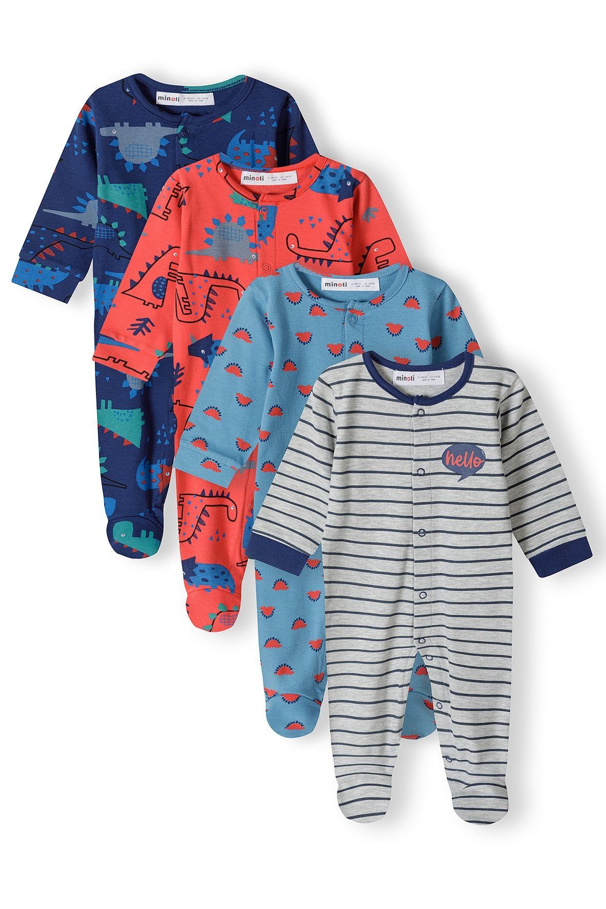 MINOTI Schlafoverall im 4er-Pack (0-18m) Blau