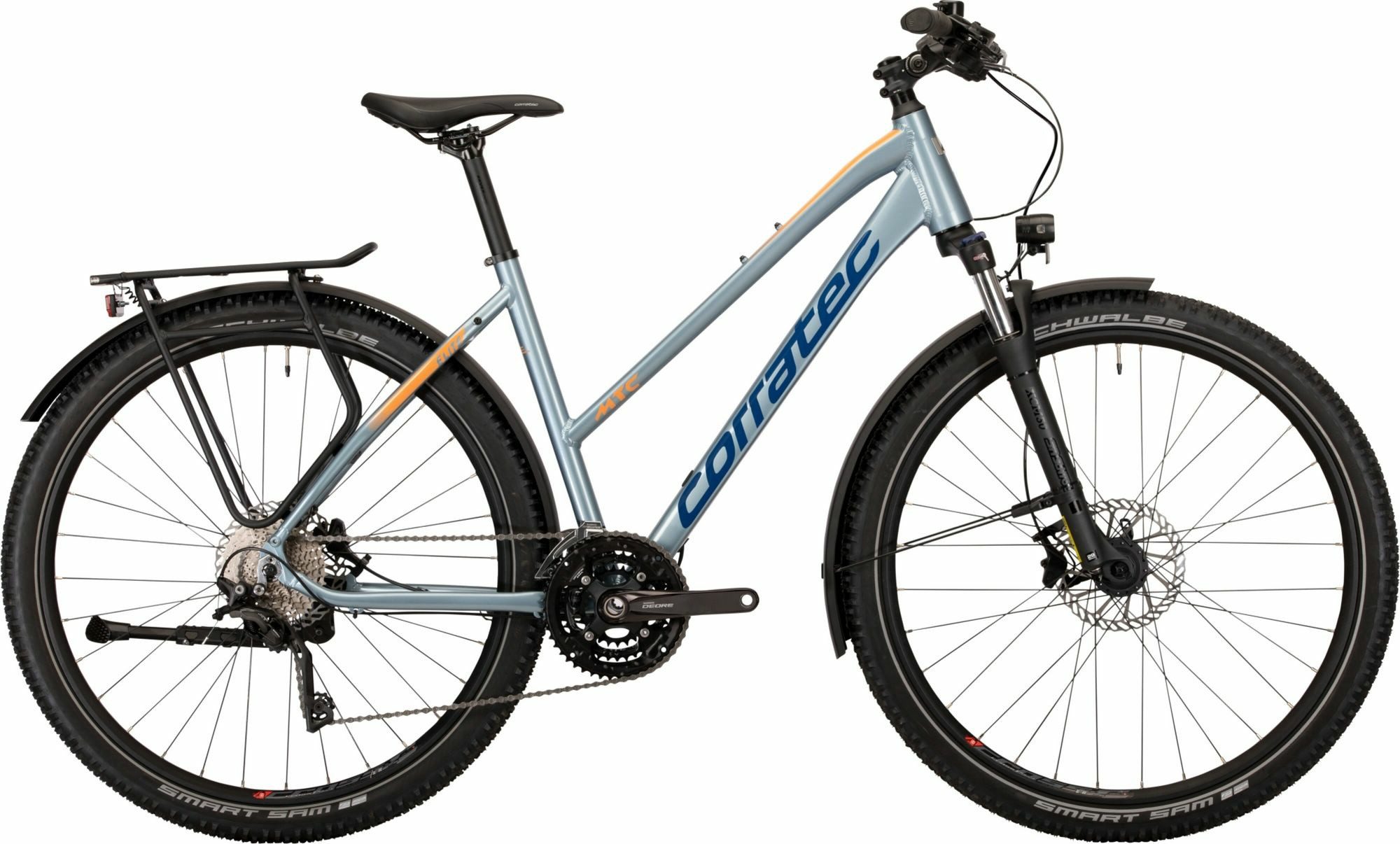 corratec ATB ATB MTC Elite Sport Metallic Silver/Blue/Orange 28" Trapez, 20 Gang Shimano SHIMANO RD-T8000DEORE XT SGS 10-SPEED Schaltwerk