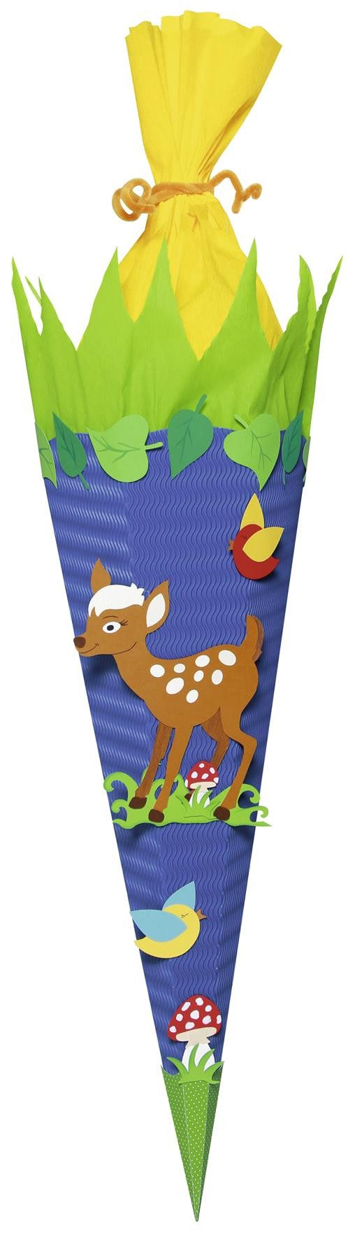 URSUS Schultüte URSUS Schultüten-Bastelset Rehkitz - 68cm, Verschluss Krepp
