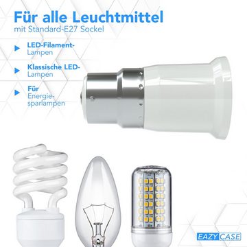 EAZY CASE Lampenfassung Lampensockel B22 auf E27, (Spar-Set), Lampenadapter B22 zu E27 Adapter Lampen LED Halogen Energiesparlampen