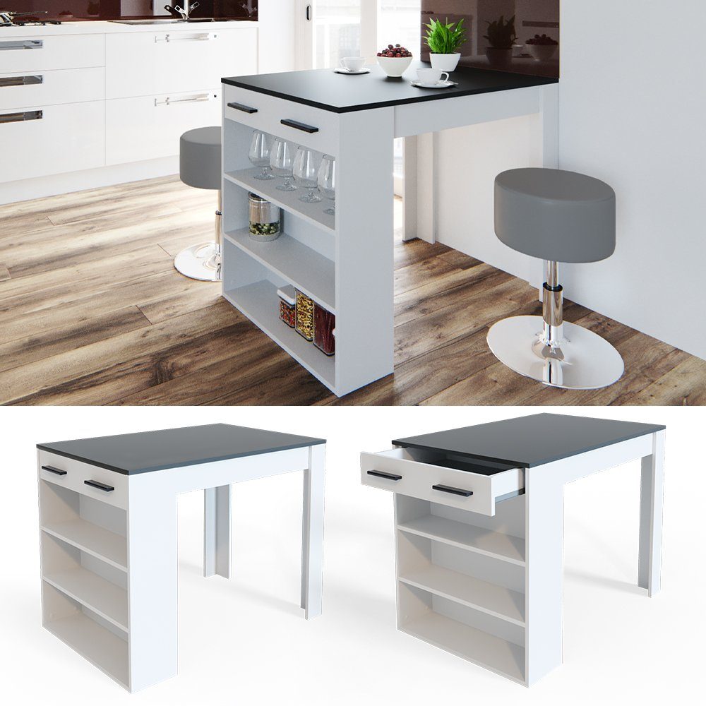 Vicco Bartisch Repose, Anthrazit/Weiß/Weiß, 67 x günstig online kaufen