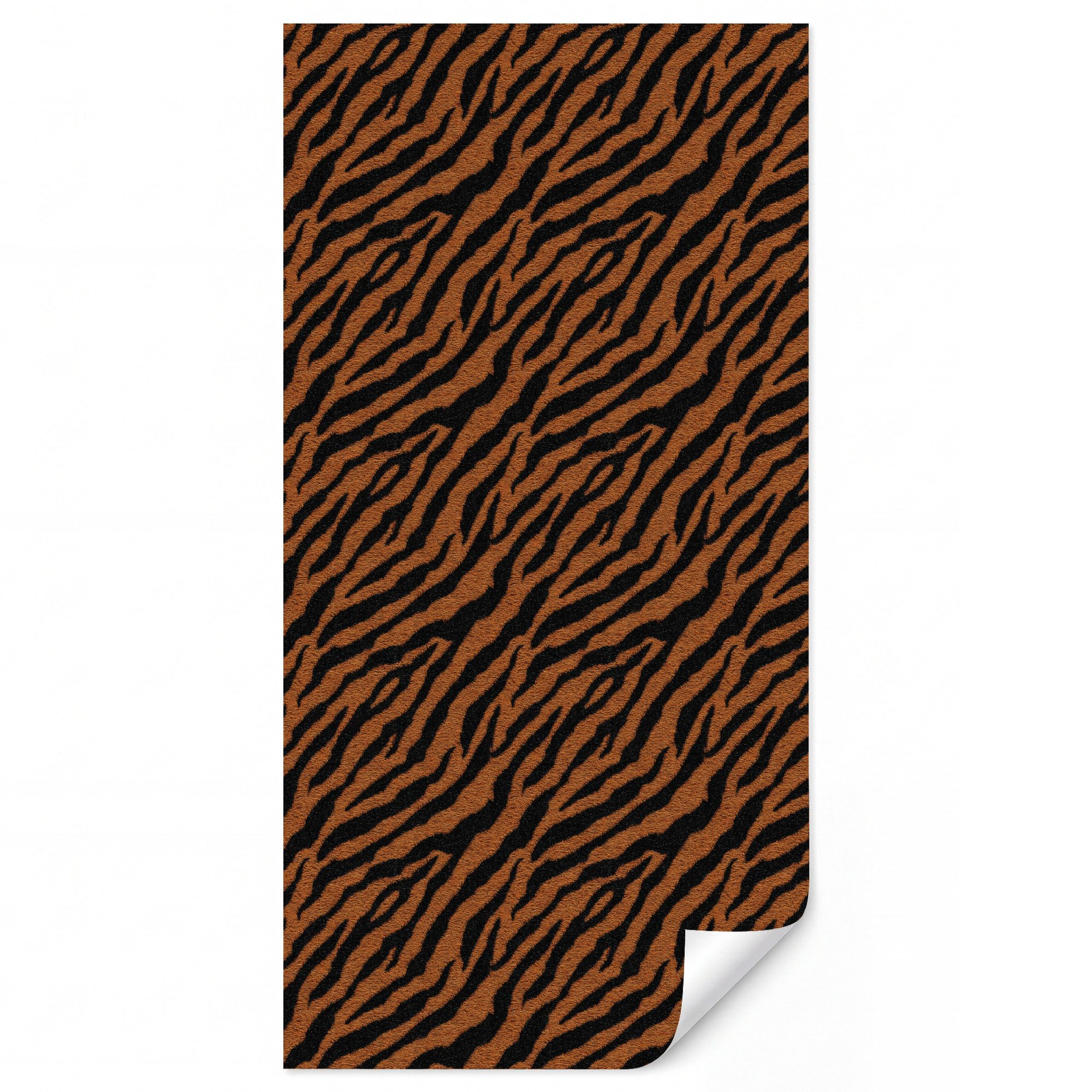 OnlyWow Fototapete Tiger – Schwarz – Fell, Matt, bedruckt, Wandtapete, Schlafzimmer, bedruckt 100x220cm