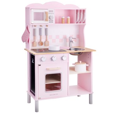 New Classic Toys® Spielzeug-Polizei Einsatzset Küchenzeile Kinderküche aus Holz Moderne E- Küche in Pink Holzküche