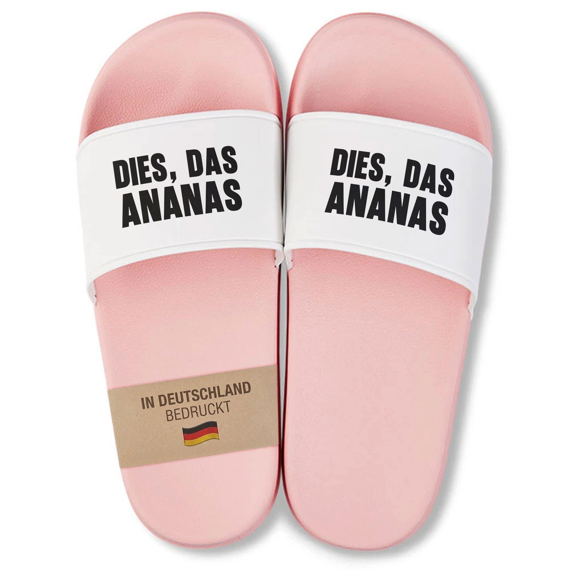 22Feels Badelatschen Damen Pink Geschenk Malle Sommer Urlaub Spruch Ananas Badepantolette IN DEUTSCHLAND BEDRUCKT