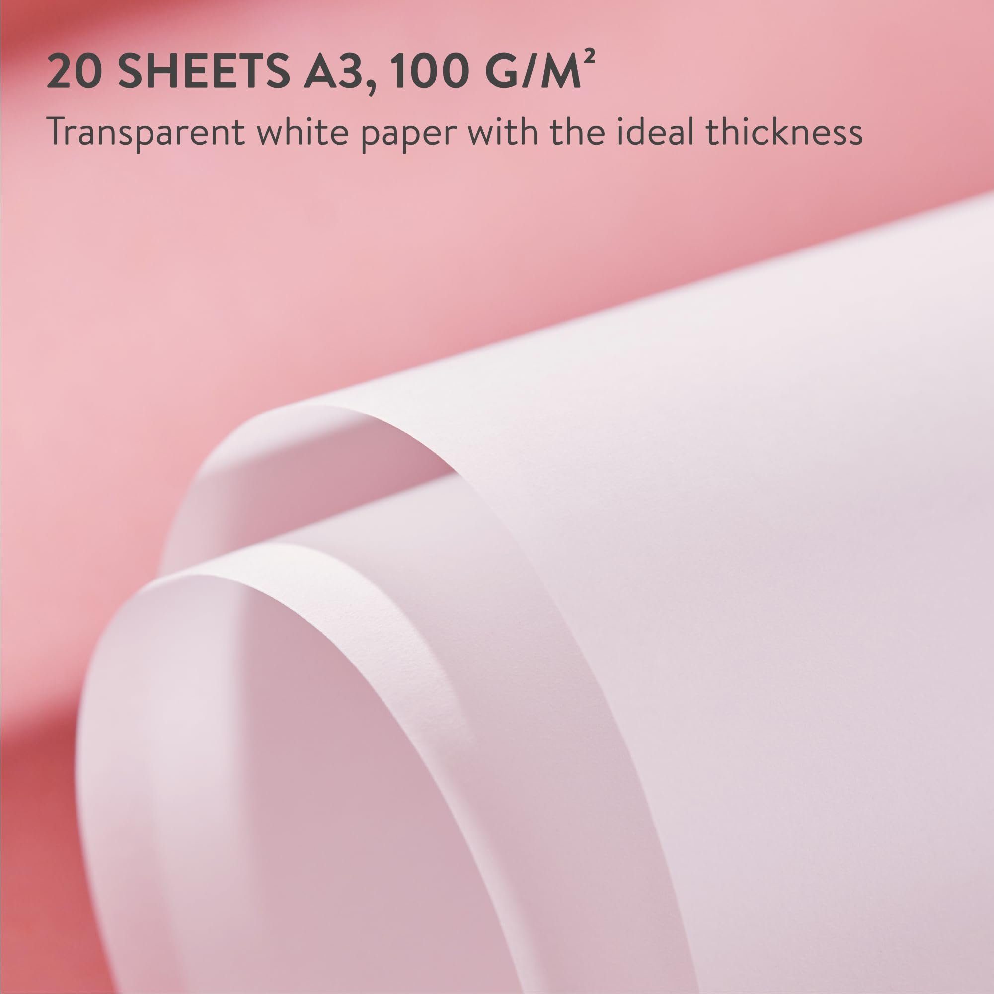 German 20 20 Transparentpapier Tracing A3 Deutsches Blättern, Sheets Paper mit A3 Transparentpapier Tritart with