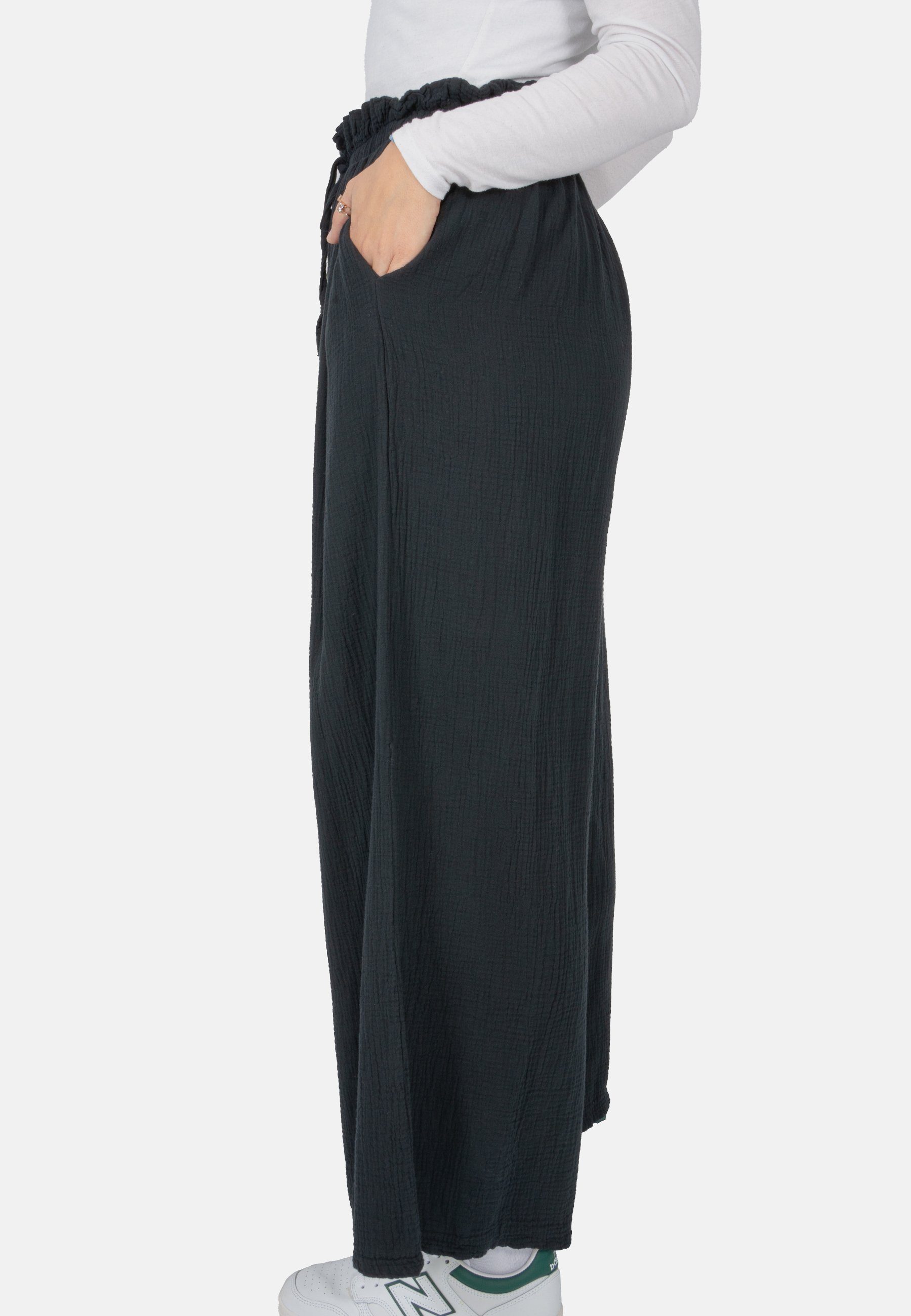 Seasons of April Jerseyhose Musselinhose Liska (1-tlg) Weite Musselin Hose mit elastischem Bund