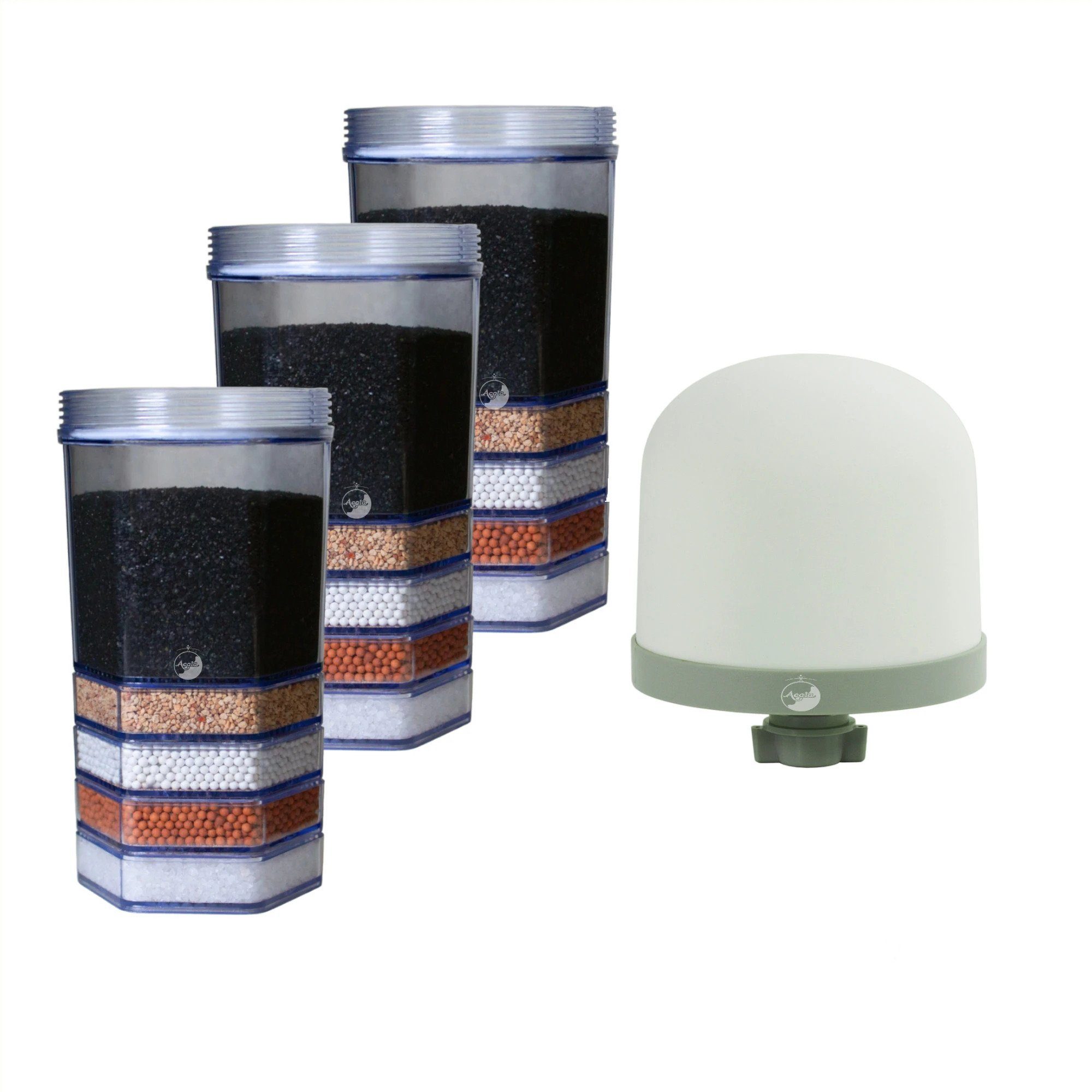 AcalaQuell Фильтры для воды Jahrespaket Premium, Zubehör für AcalaQuell Stand-Wasserfilter Smart/Luna/Grande, optionale Mineralsteine