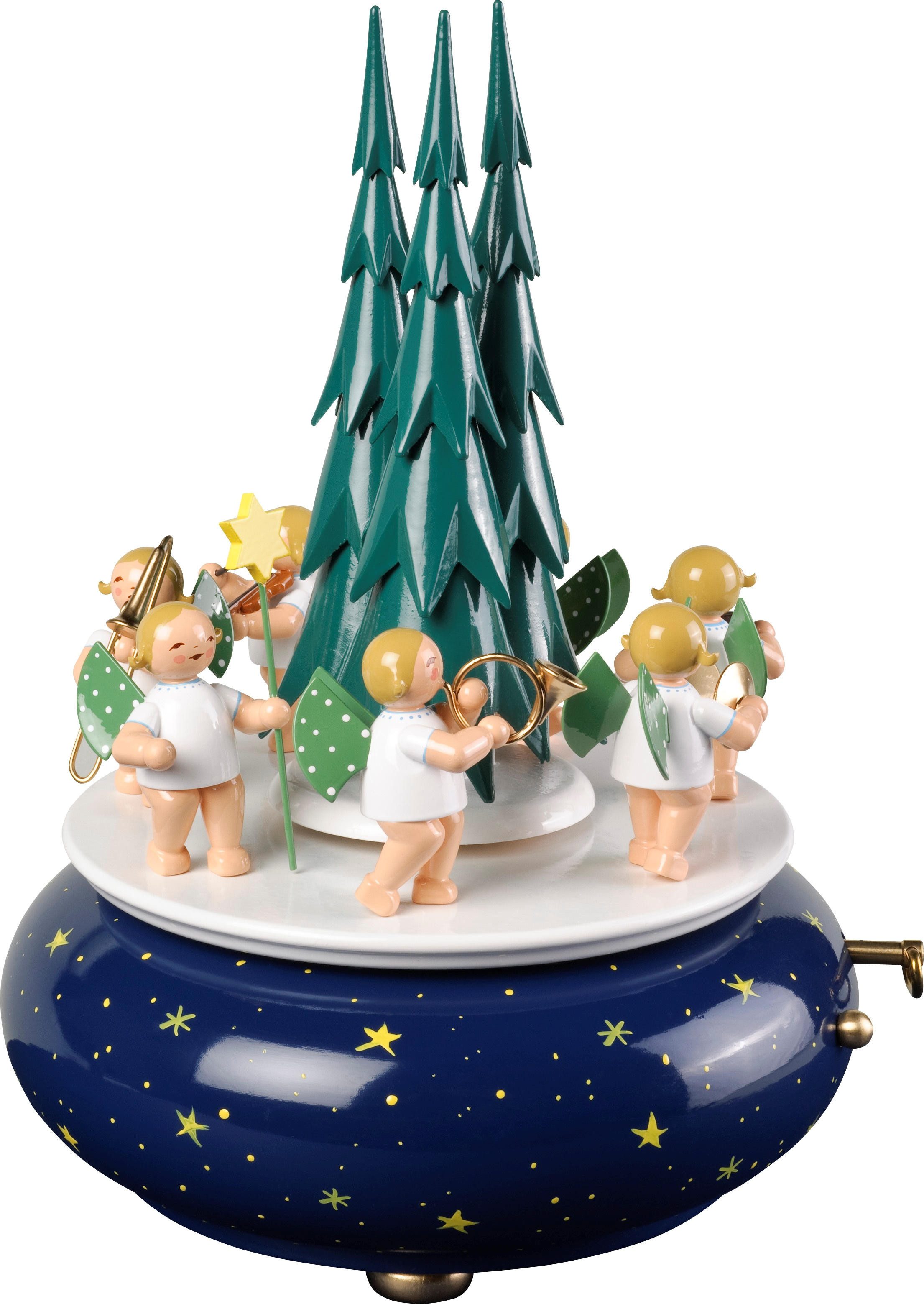 Wendt & Kühn Spieluhr Spieldose "Engelzug", Original Erzgebirge