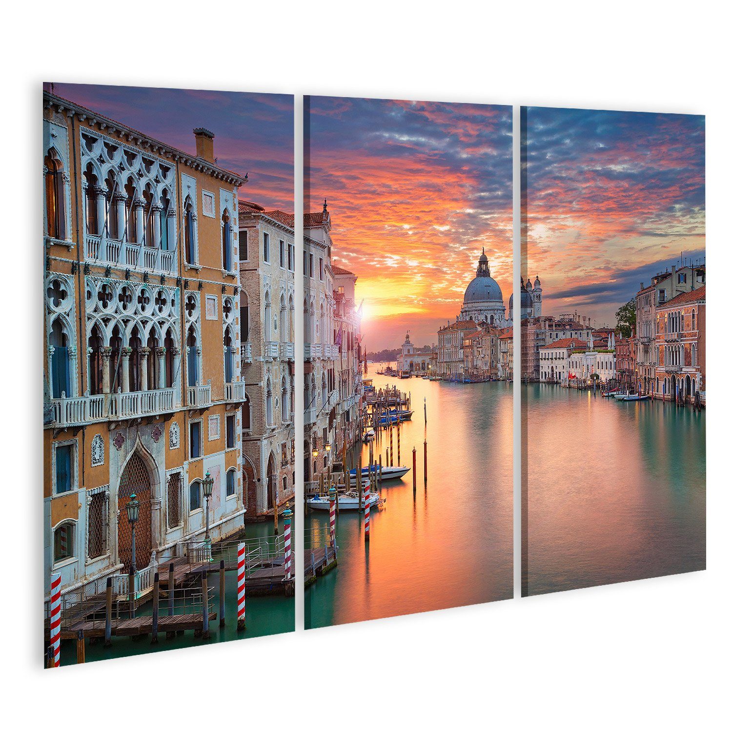 Leinwandbild Bild auf Leinwand Venedig im Sonnenlicht Canale Grand Gondoliere Wandb