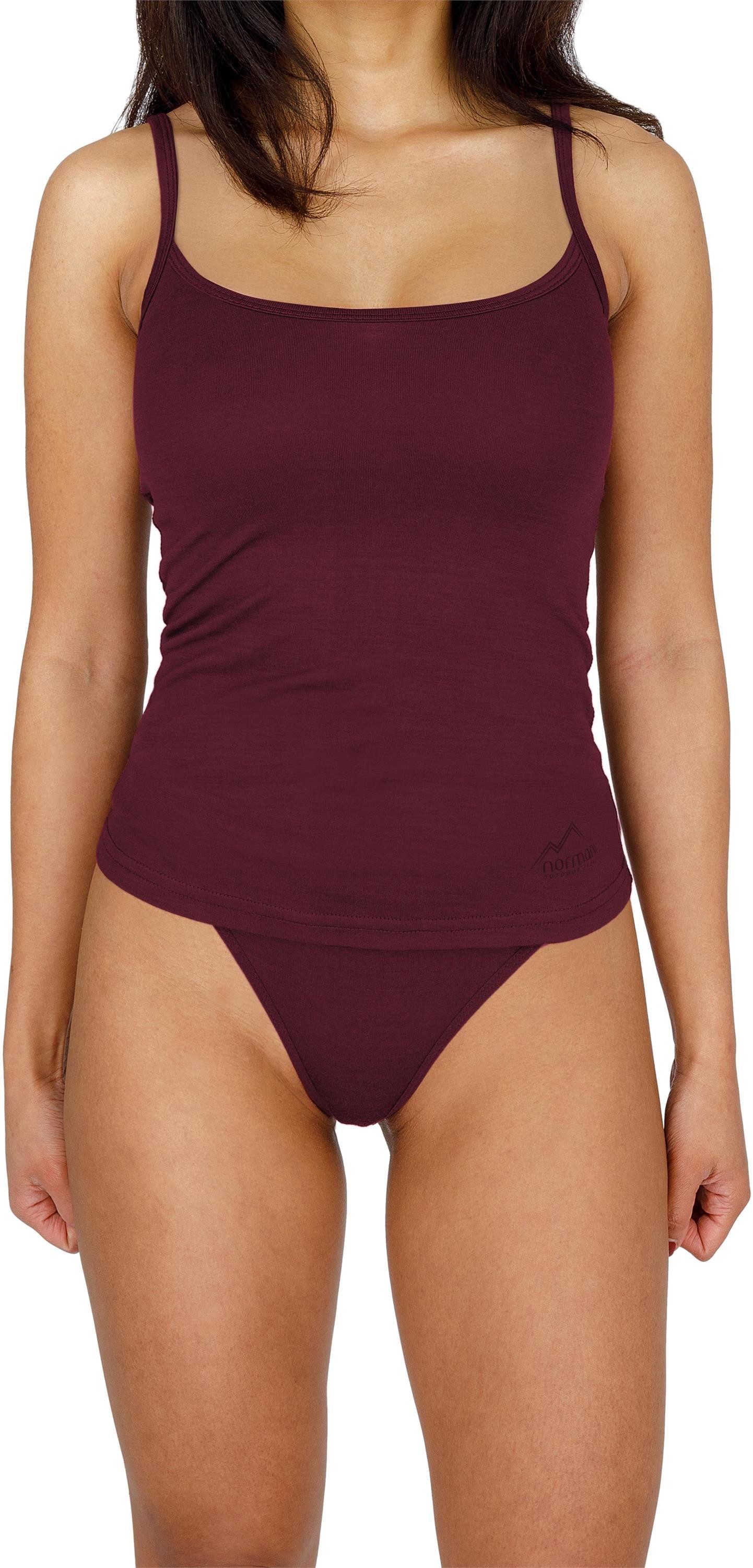 normani Unterhemd Damen Merino Top mit Spagettiträgern Kyneton Merino Top ärmelloses Shirt Unterwäsche aus 100% Bio-Merinowolle