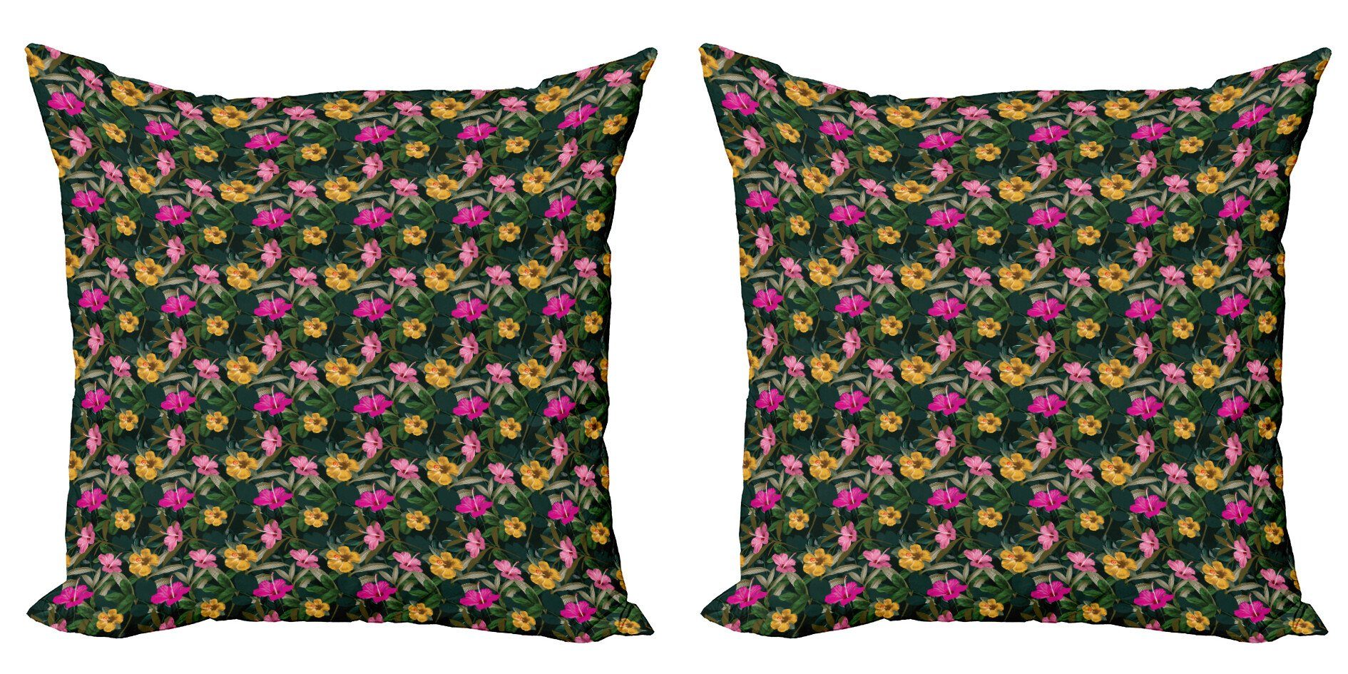 Kissenbezüge Modern Accent Doppelseitiger Digitaldruck, Abakuhaus (2 Stück), Hawaii Volle Blüte Hibiscus Motiv