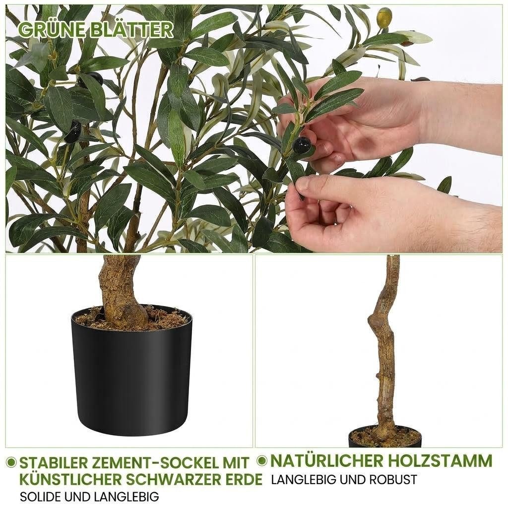 Kunstbaum Künstlicher Olivenbaum Künstliche Pflanzen 120/150/180cm, GarveeMore, Höhe 180 cm – Bild 5 von 5