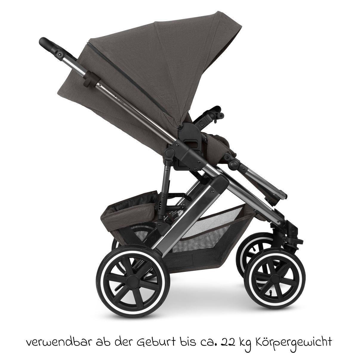 ABC Design Kombi-Kinderwagen Salsa 5 Air - Almond, 2in1 Kinderwagen Buggy Set mit Babywanne, Sportsitz, Regenschutz