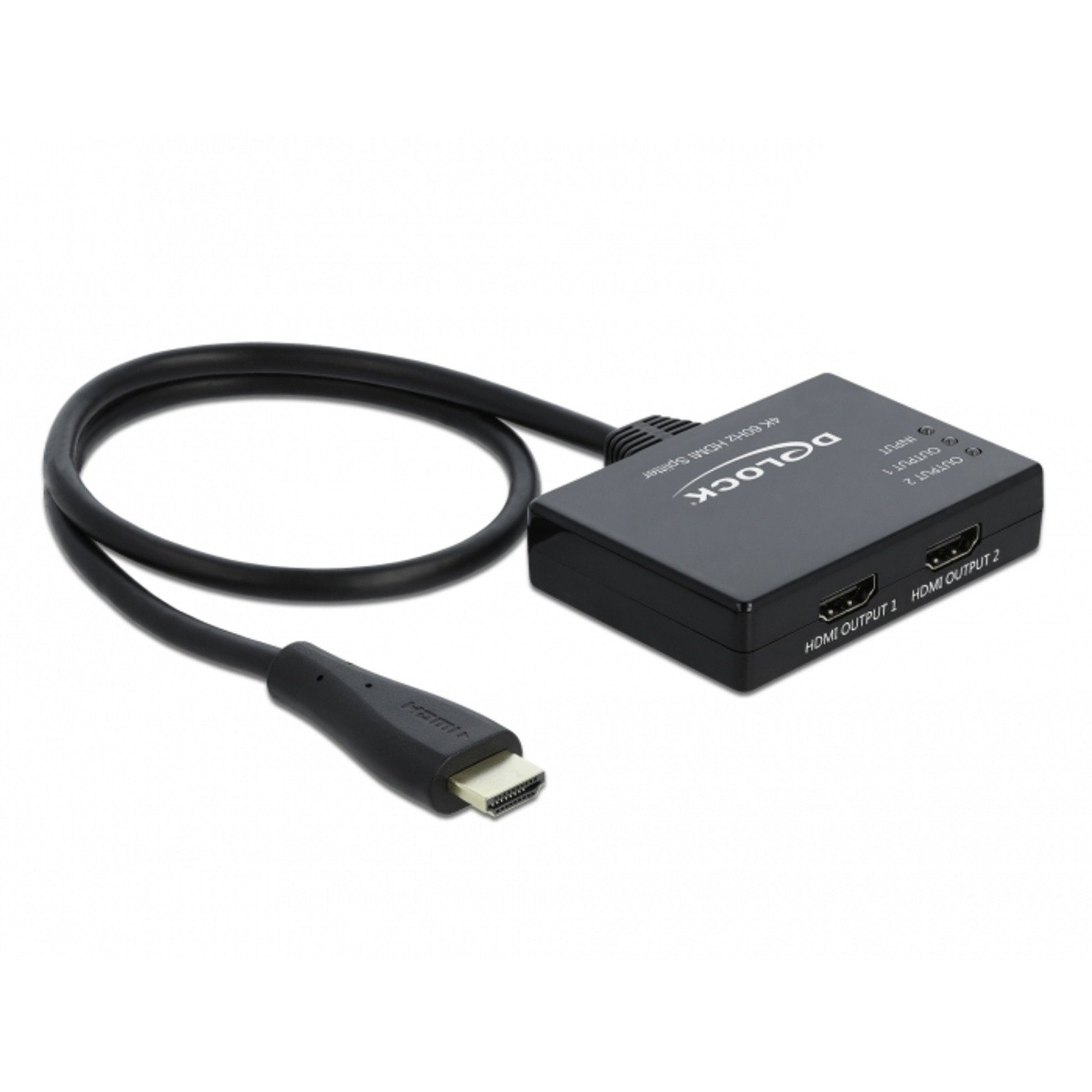 Delock DeLOCK HDMI Splitter 1 Netzwerk-Switch x 2 in out > 4K x HDMI HDMI