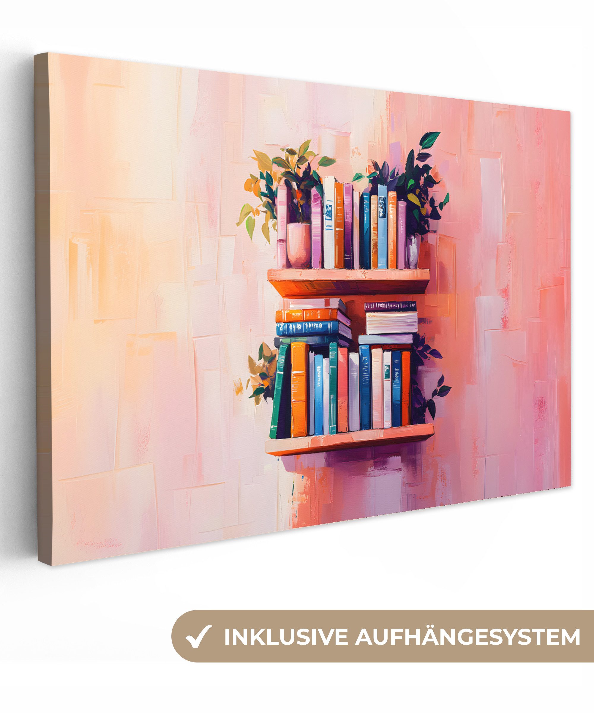 OneMillionCanvasses® Leinwandbild Regale - Bücher - günstig online kaufen