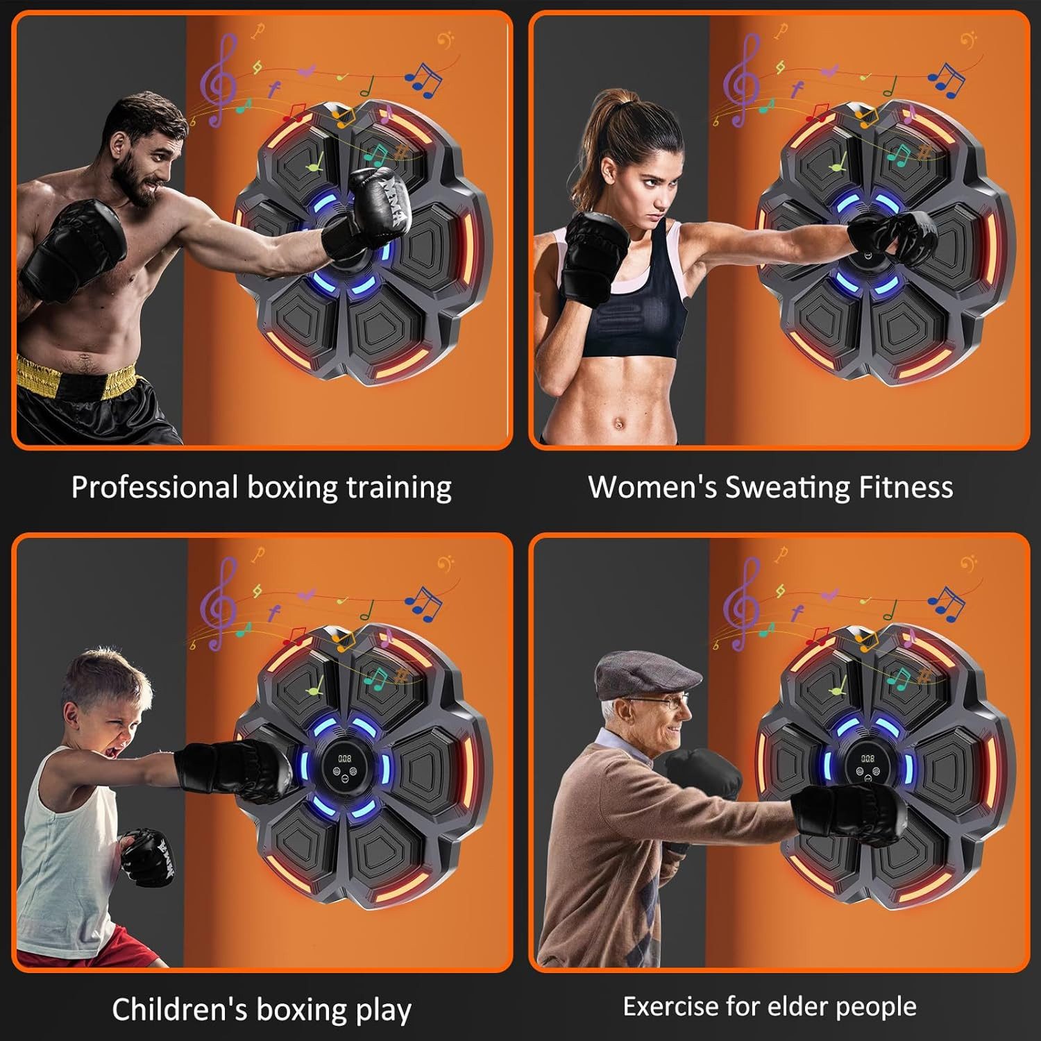 LIANNA Trainingshilfe Musik-Box-Automat für Boxtraining, Bluetooth-Verbindung, Wandmontage Musik-Boxmaschine,unterhaltsames Boxtraining zu Hause