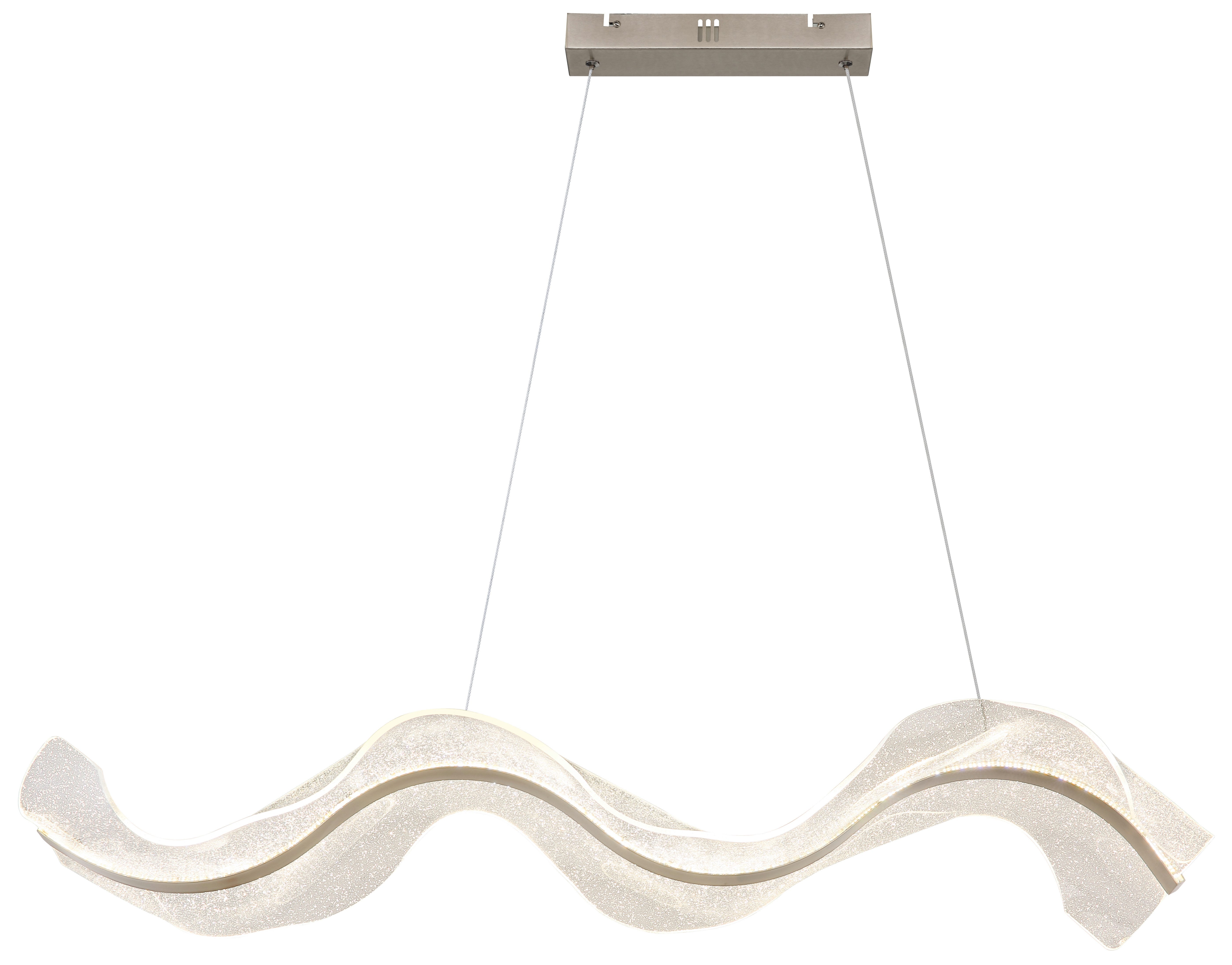 GLOBO LIGHTING Hängeleuchte SAQUE, LED fest integriert, Hängeleuchte Nickel, Acryl/Aluminium, dimmbar, LED 32W