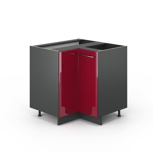Vicco Eckunterschrank »87 cm Bordeaux Hochglanz Küchenschrank
